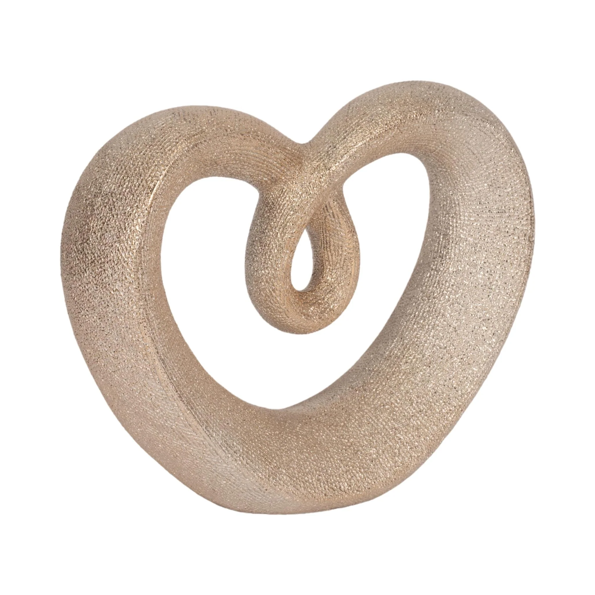 Ceramic 8" Beaded Heart Accent, Champange - Image 2