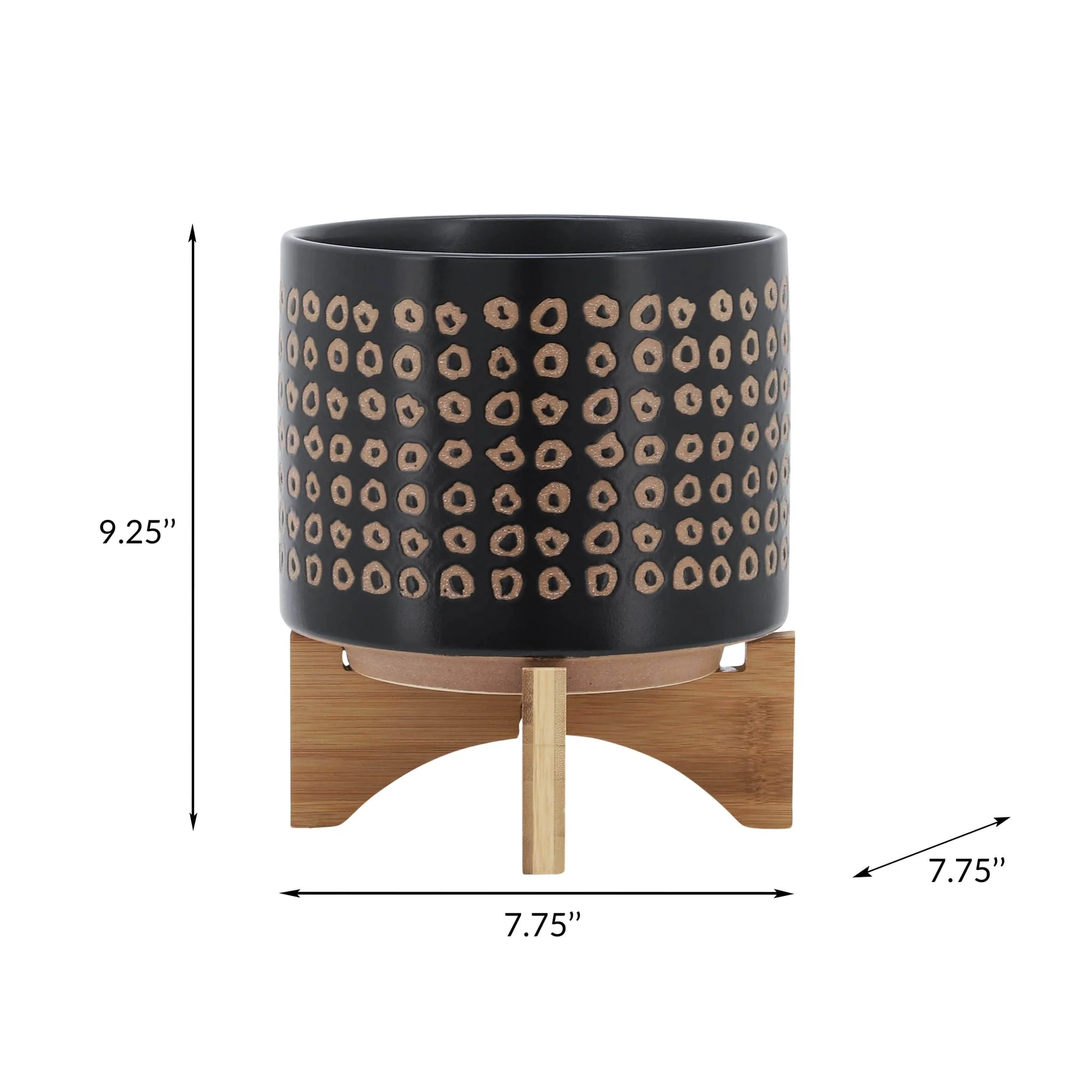 Ceramic 8" Planter On Stand, Brown - Image 8
