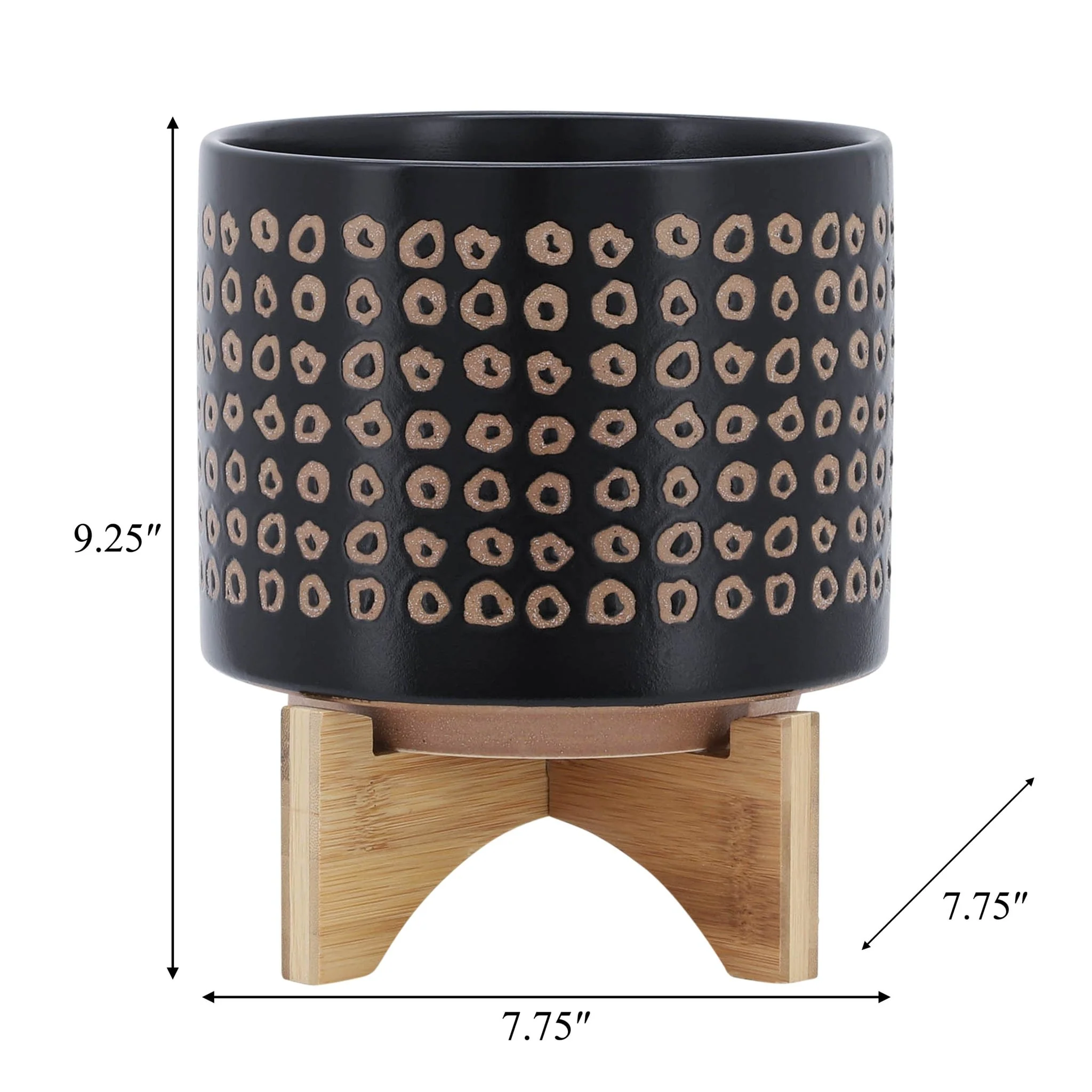 Ceramic 8" Planter On Stand, Brown - Image 9