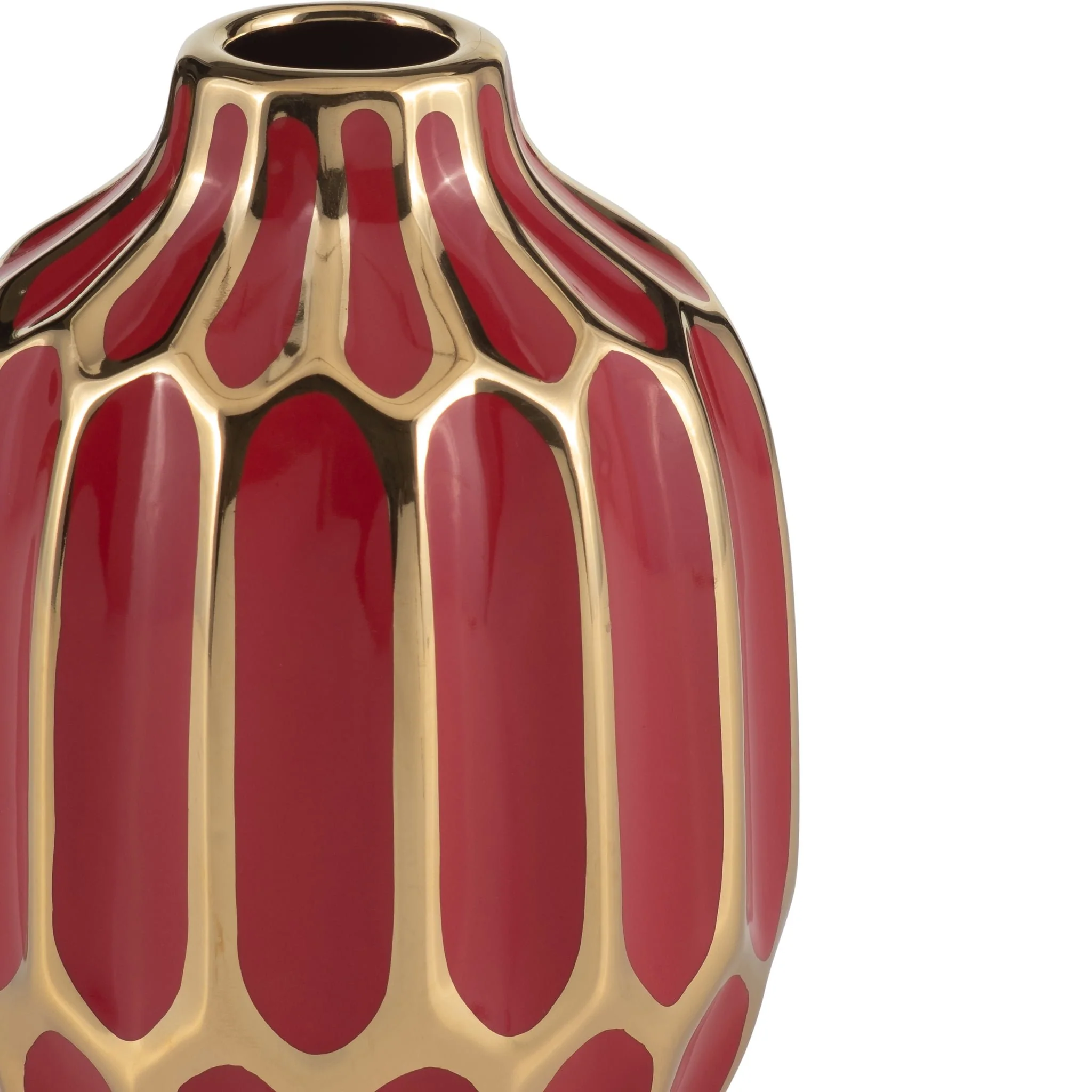 Ceramic Vase, 5"h, S/2, Navy/red - Image 3