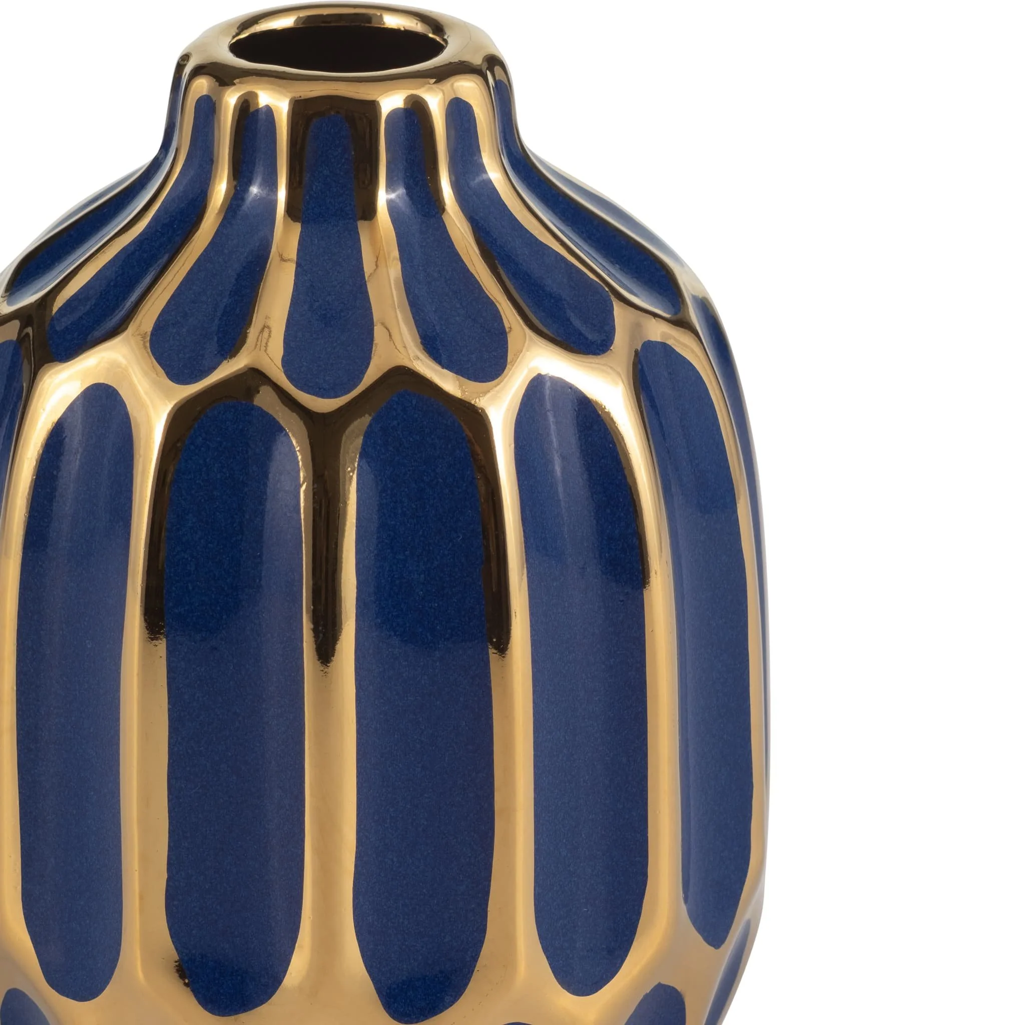 Ceramic Vase, 5"h, S/2, Navy/red - Image 4
