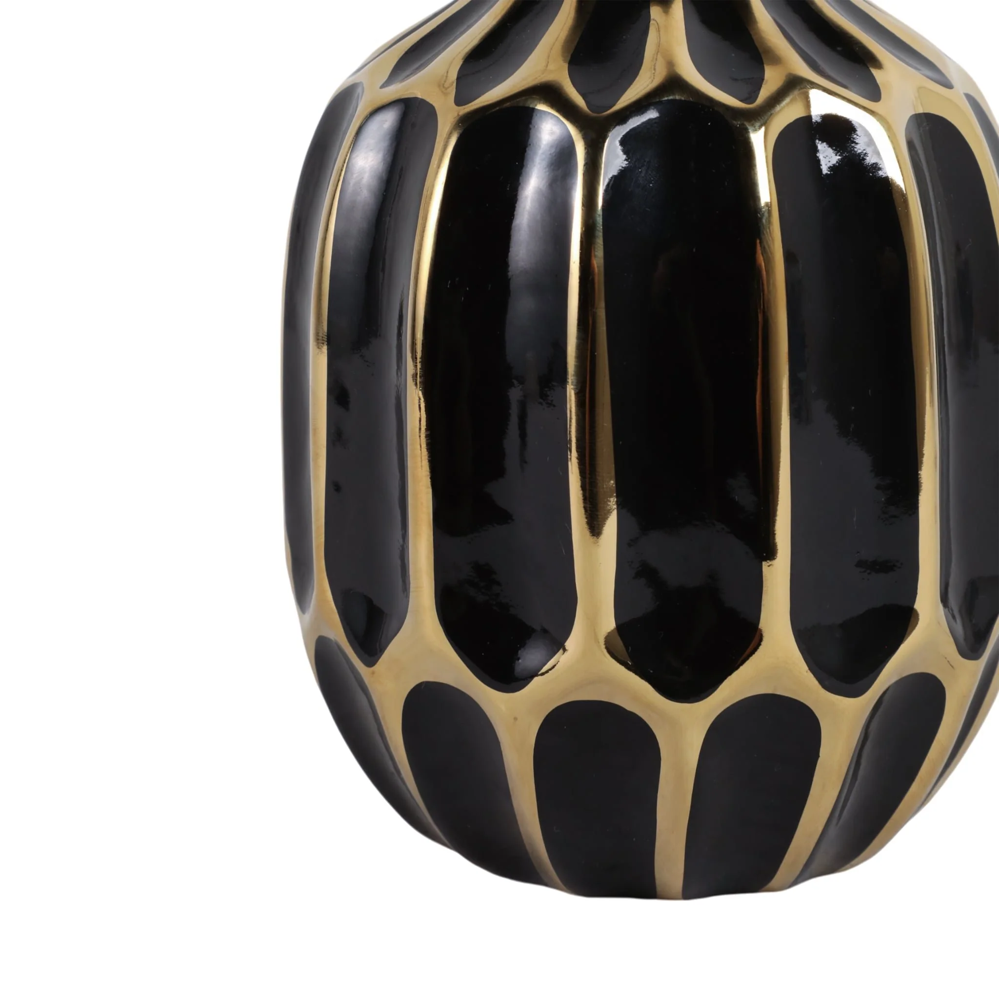 Ceramic Vase 8", Black/gold - Image 5