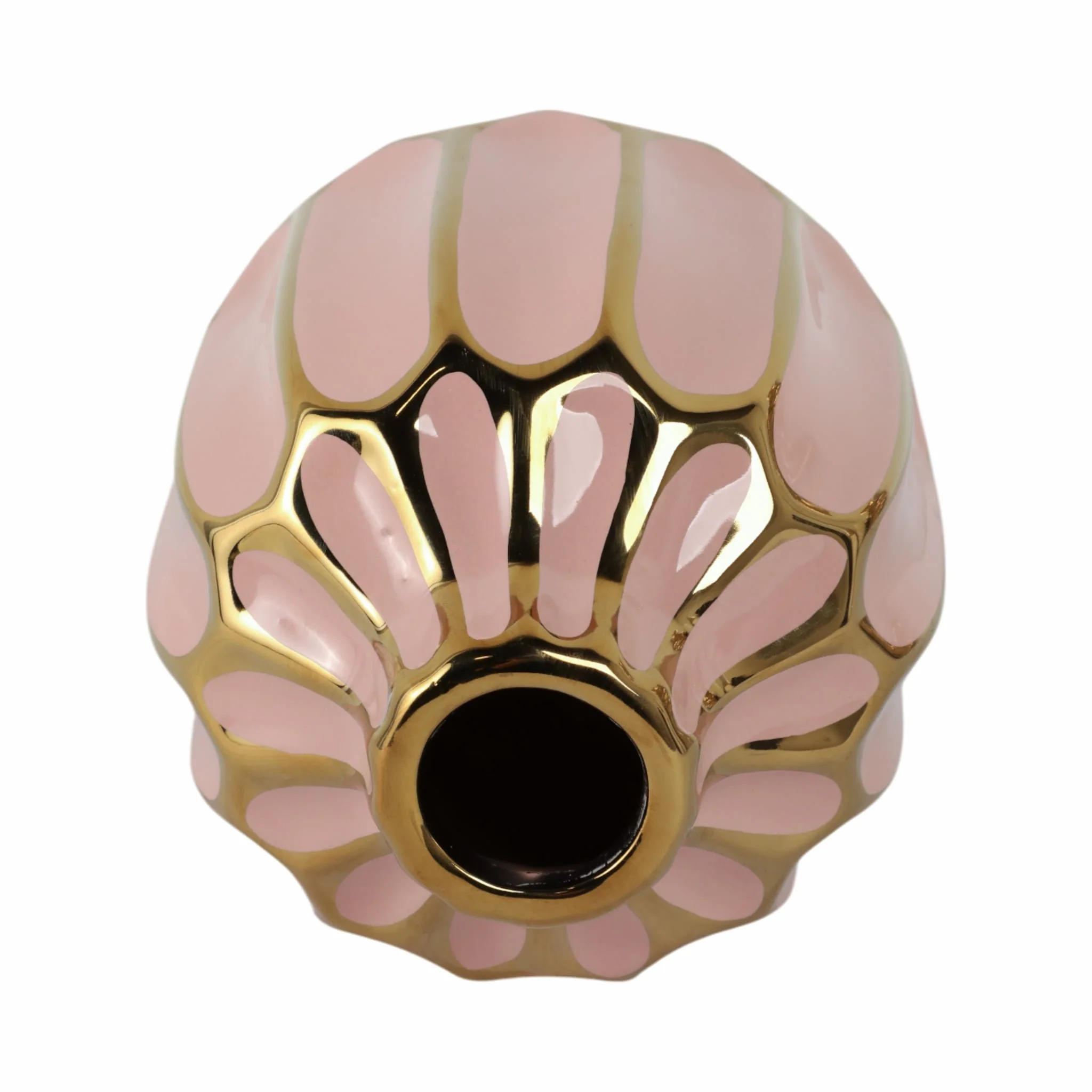 Ceramic Vase 8", Blush/gold - Image 6