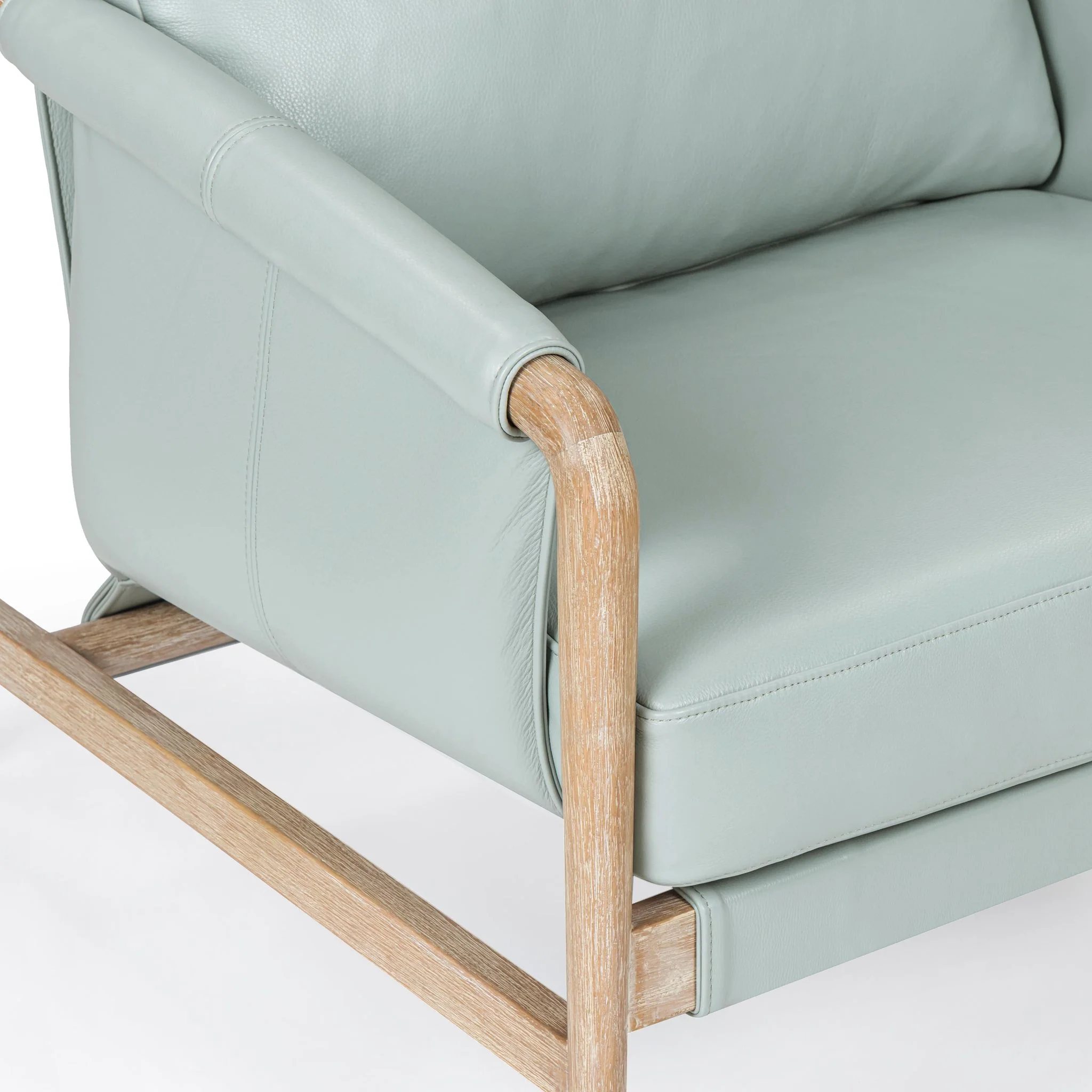 Chakka Blue Genuine Leather Accent Chair - Image 5