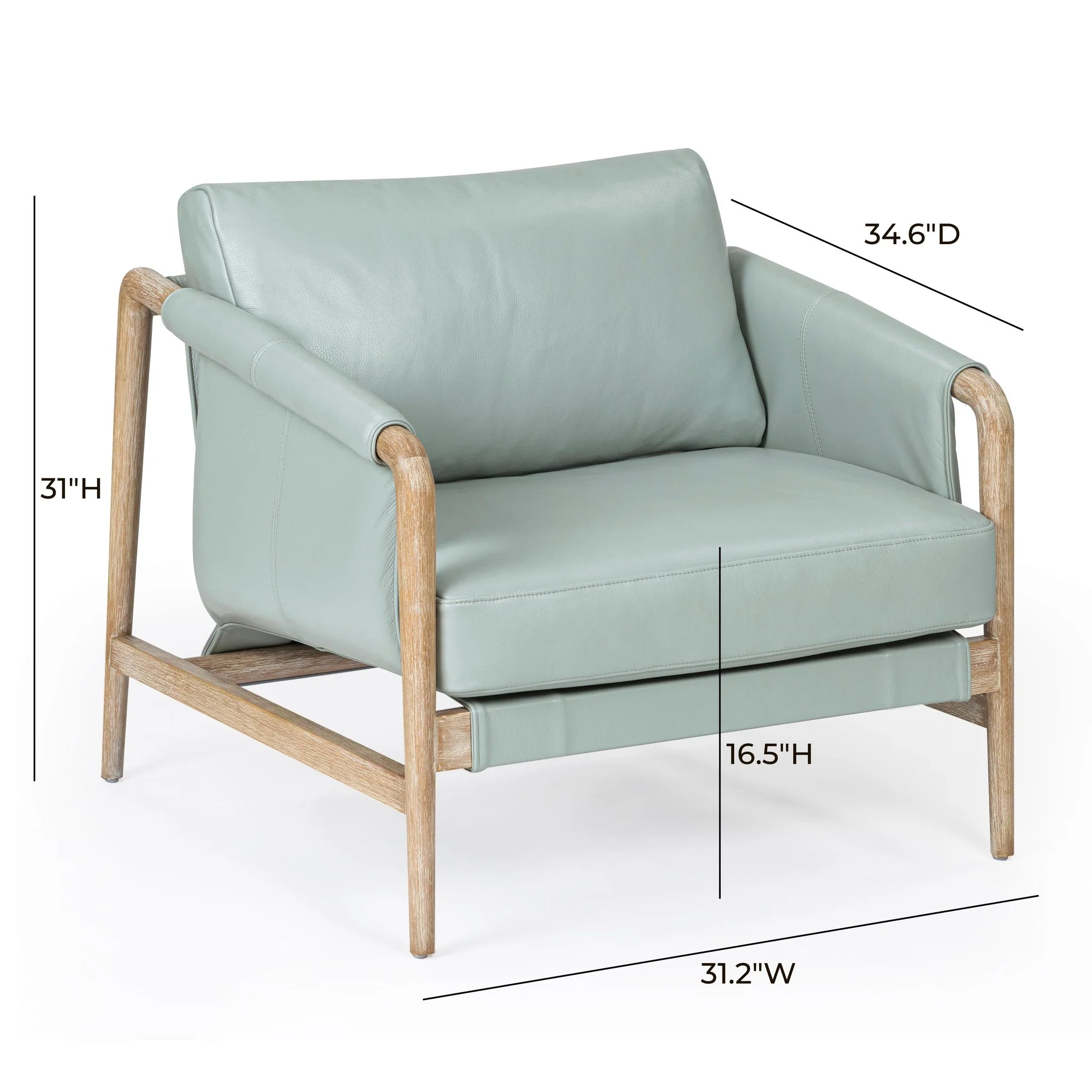 Chakka Blue Genuine Leather Accent Chair - Image 6