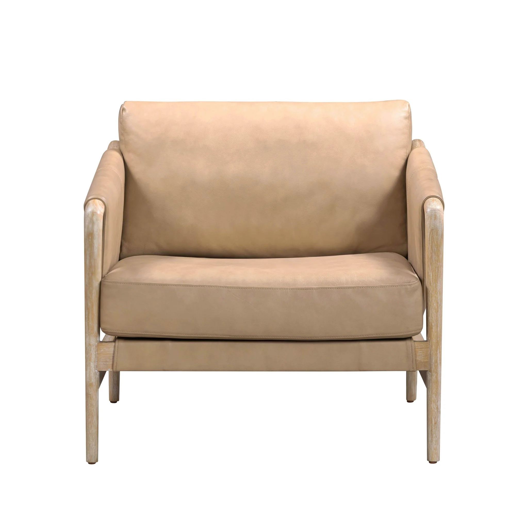 Chakka Tan Genuine Leather Accent Chair - Image 3