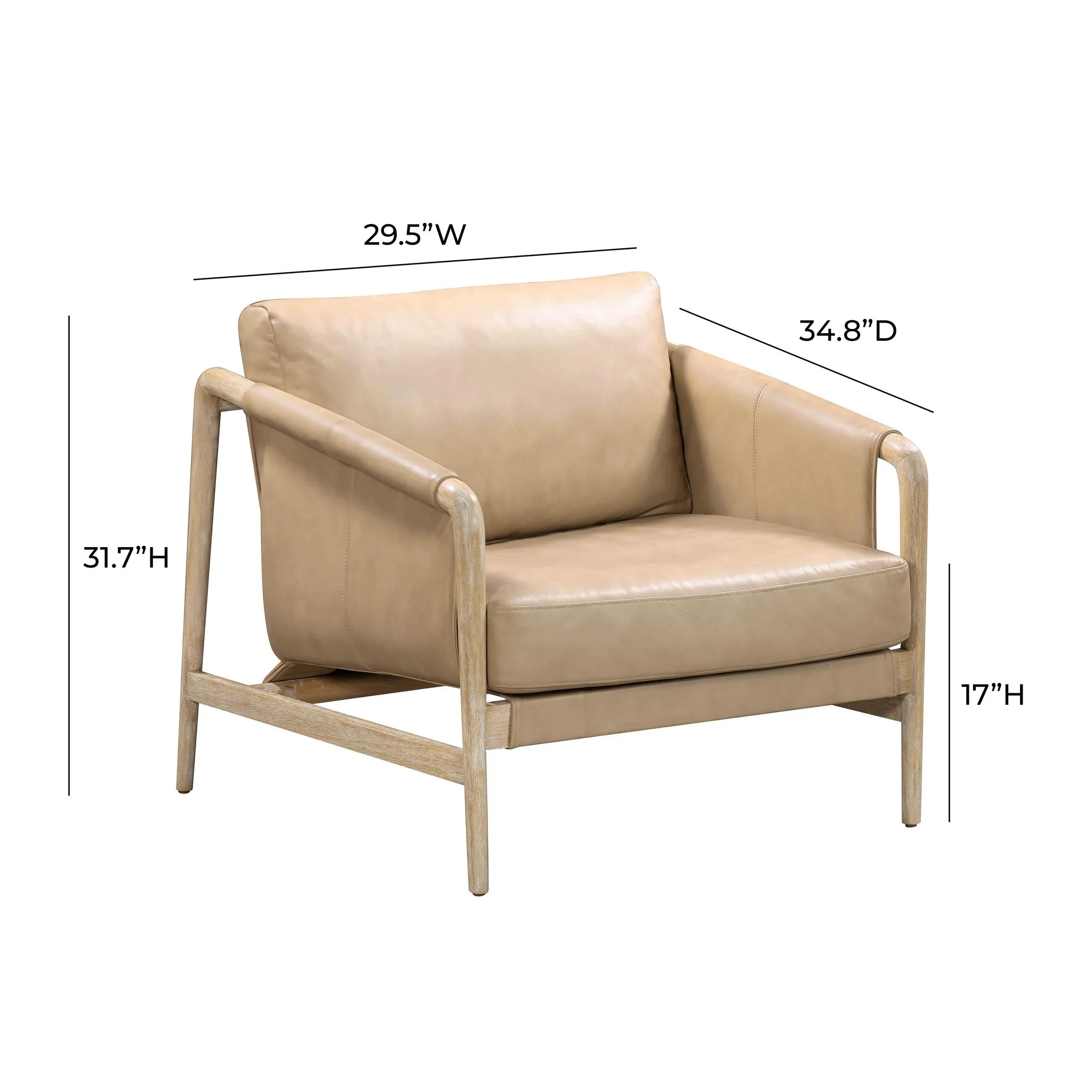 Chakka Tan Genuine Leather Accent Chair - Image 6