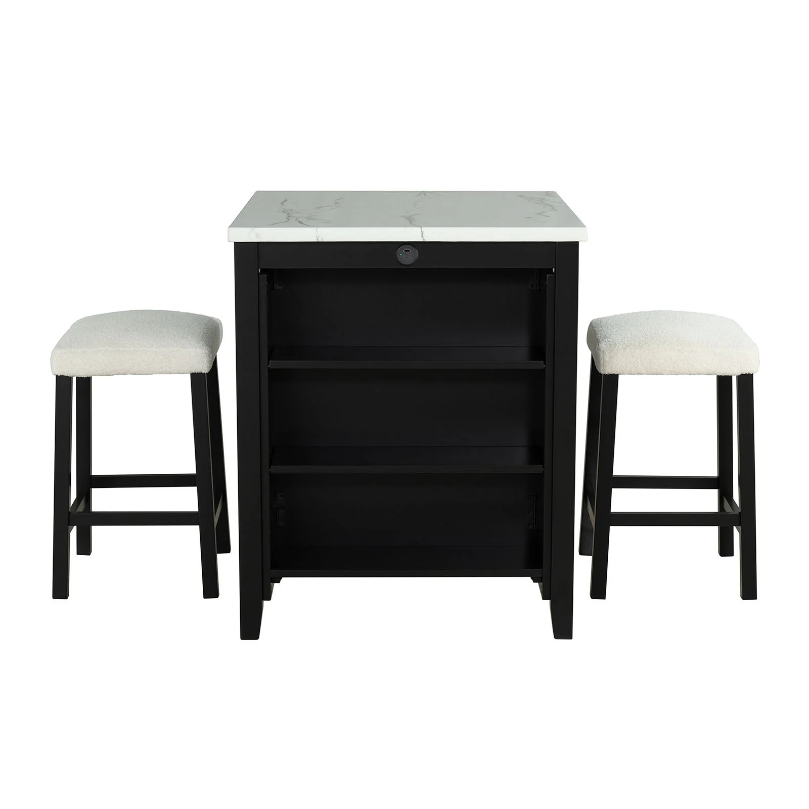 Chalcedony 3 Pc. Counter Ht. Table Set w/ USB - Image 2