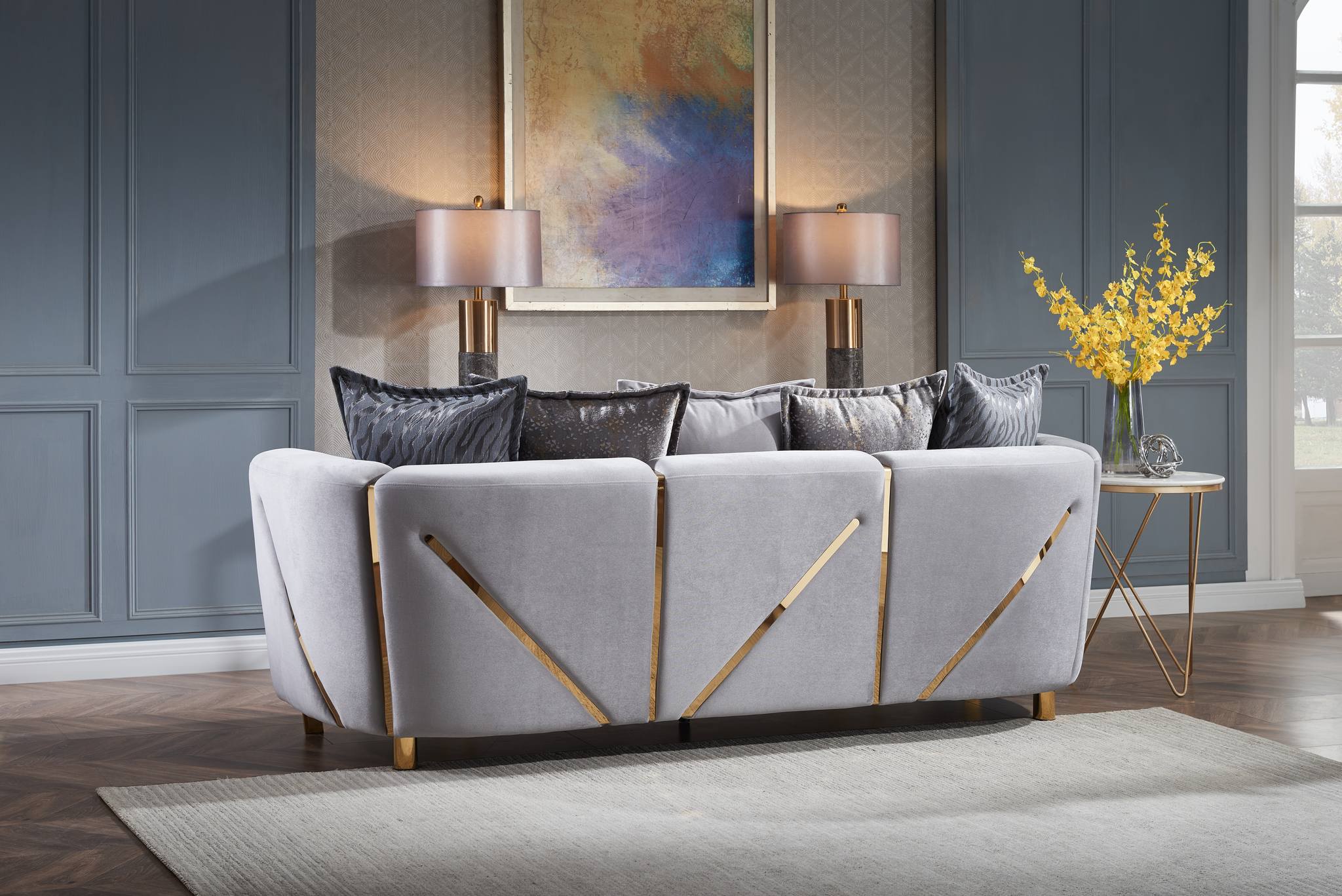 Chanelle 2PC Living Room Set Gray - Image 5