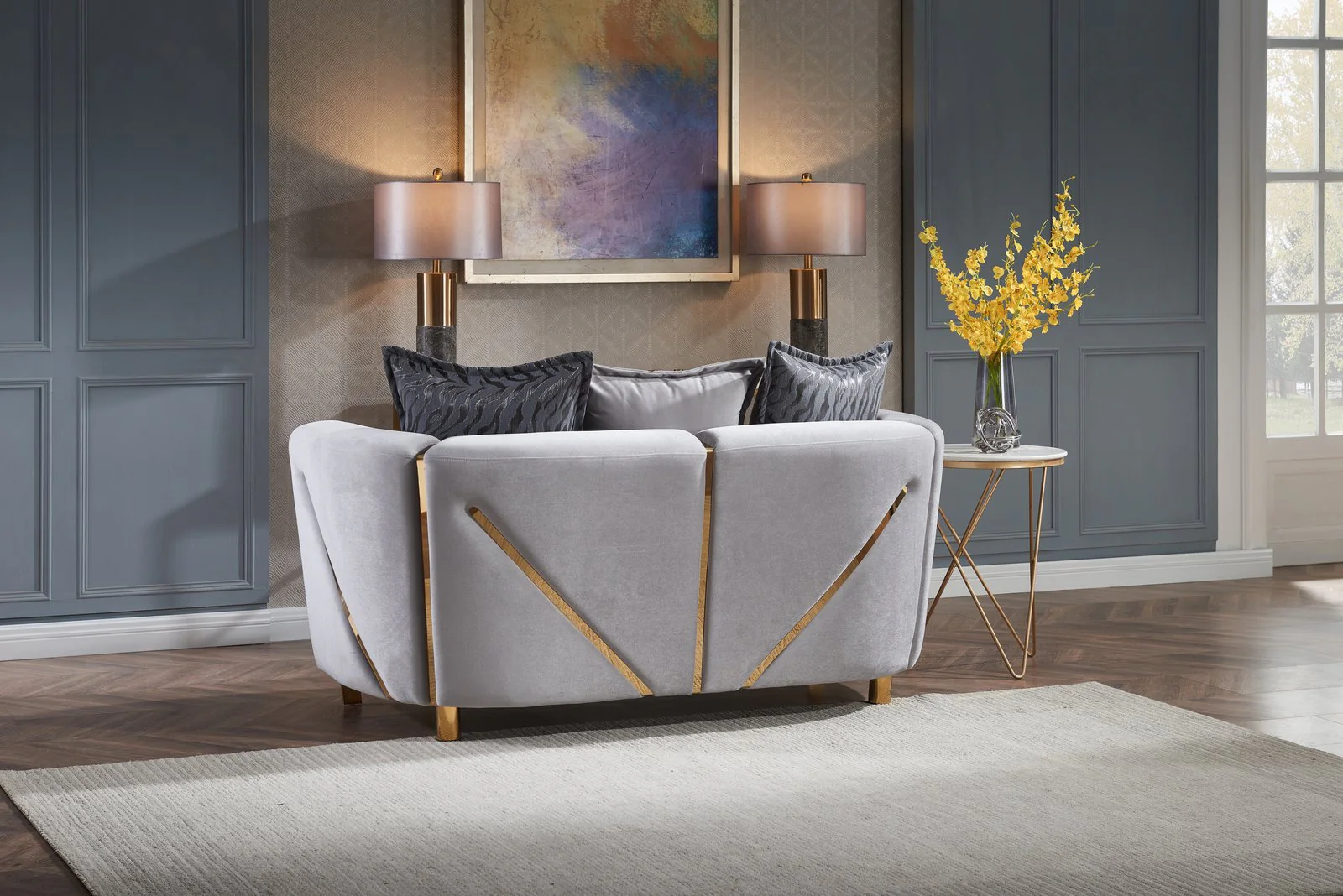 Chanelle 2PC Living Room Set Gray - Image 8