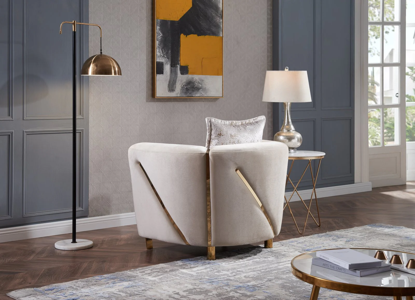 Chanelle 3 Pc Living Room set Beige - Image 11
