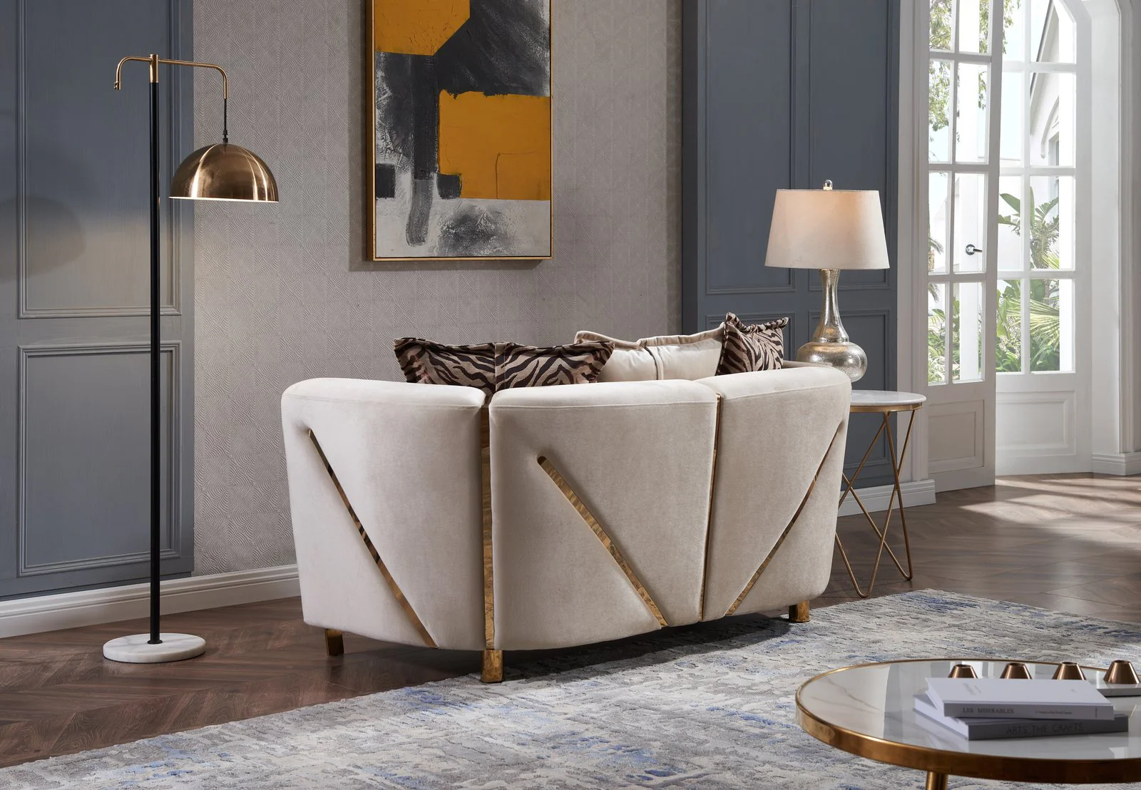 Chanelle 3 Pc Living Room set Beige - Image 8