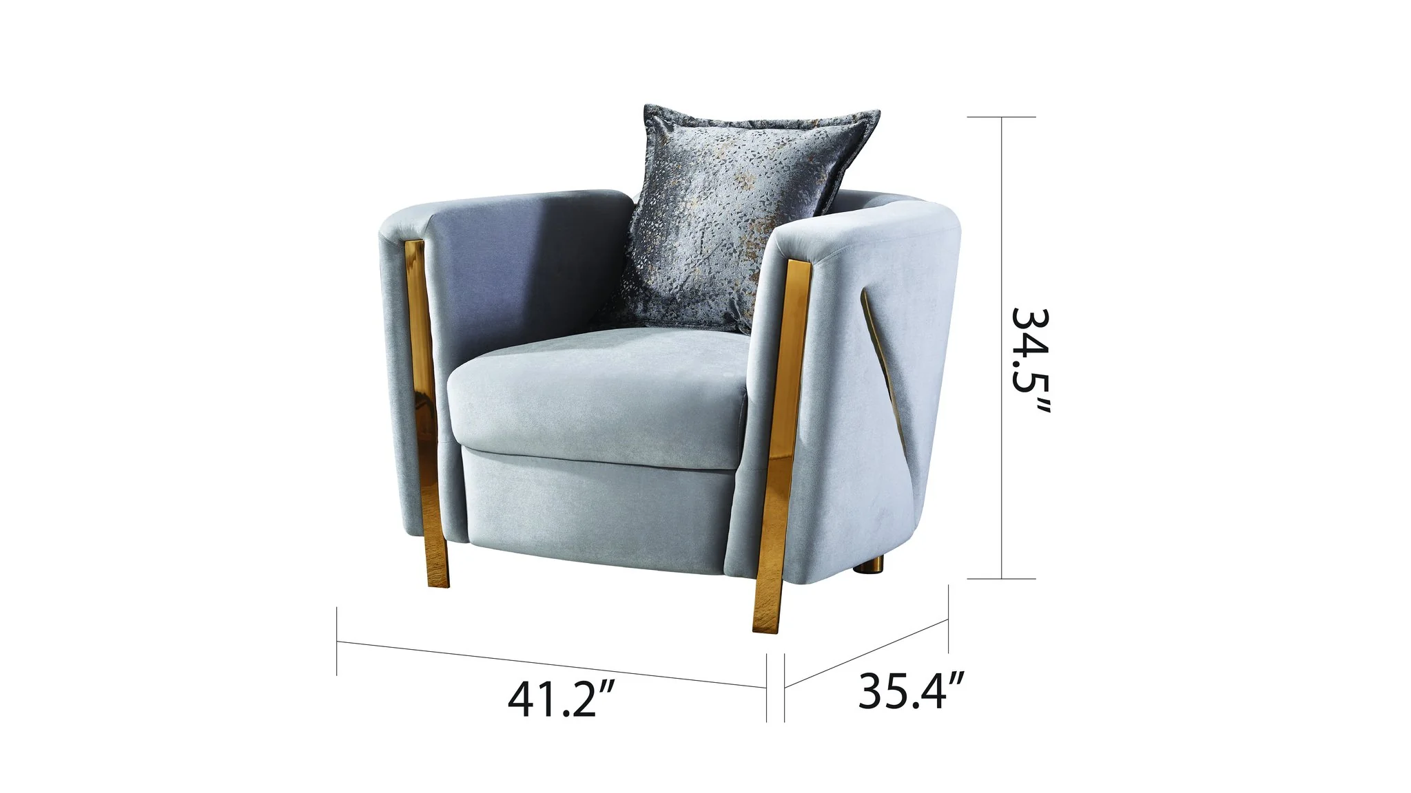 Chanelle 3 Pc Living Room set Gray - Image 10