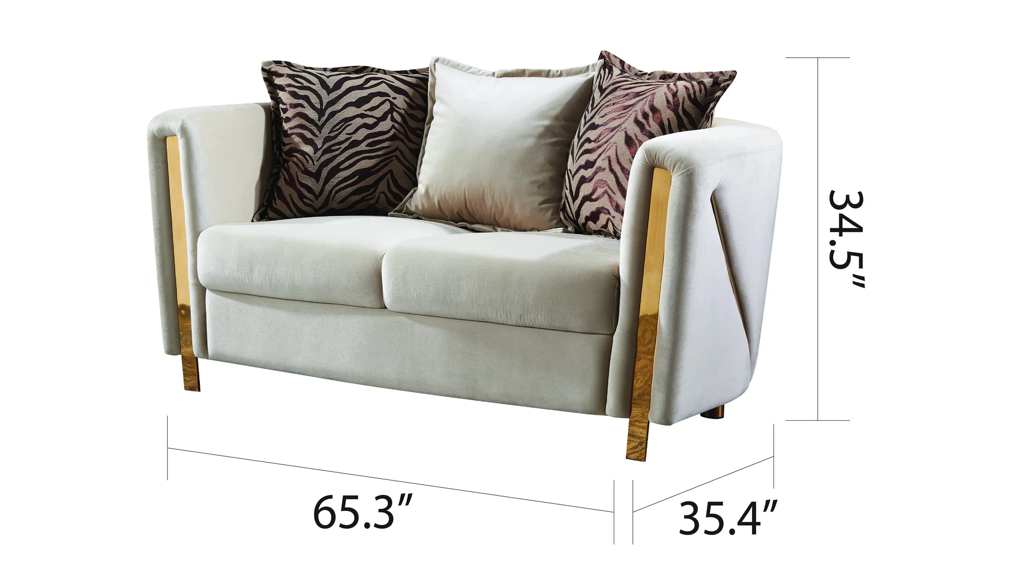 Chanelle Loveseat Beige - Image 2