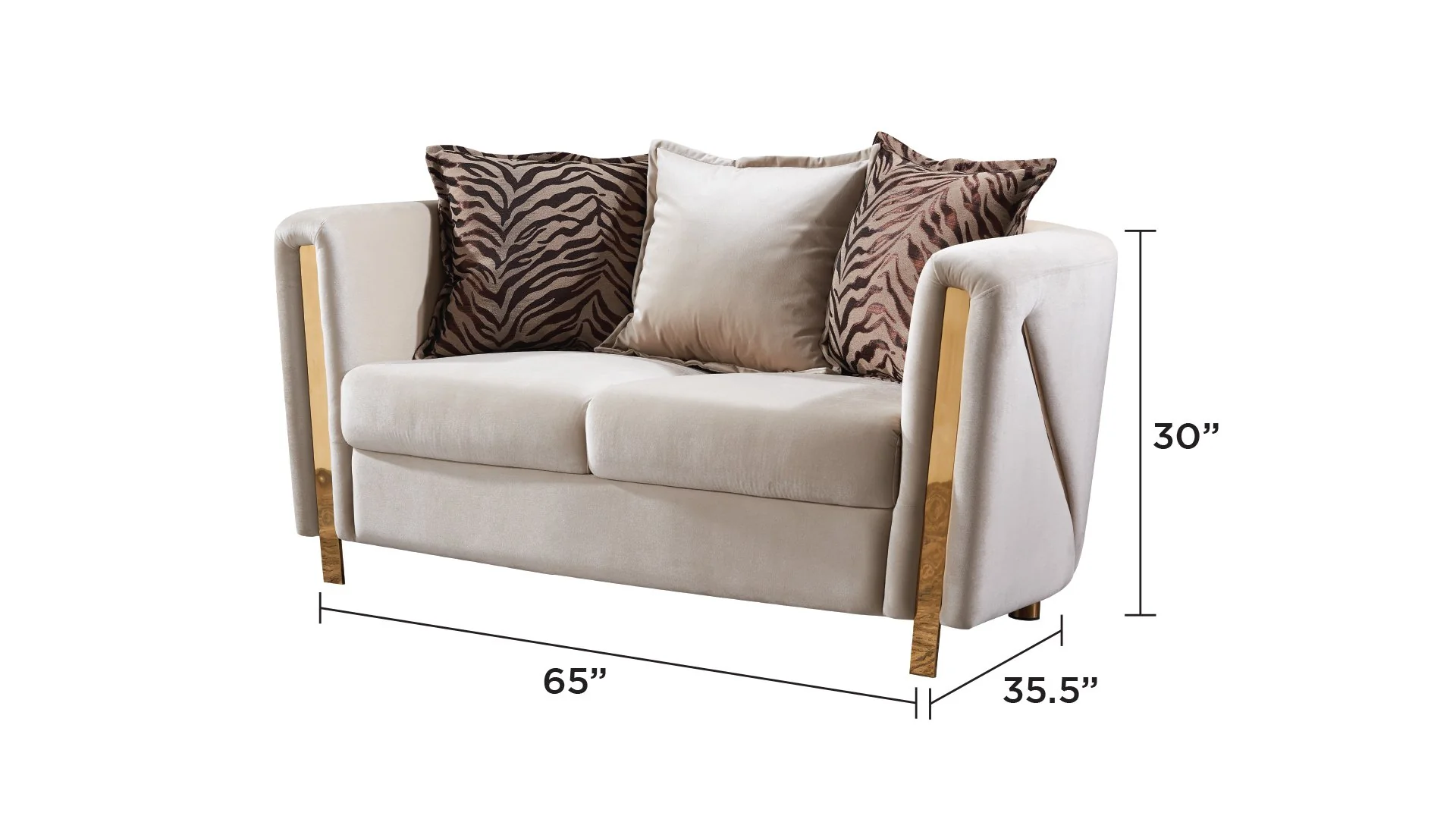 Chanelle Loveseat Beige - Image 4