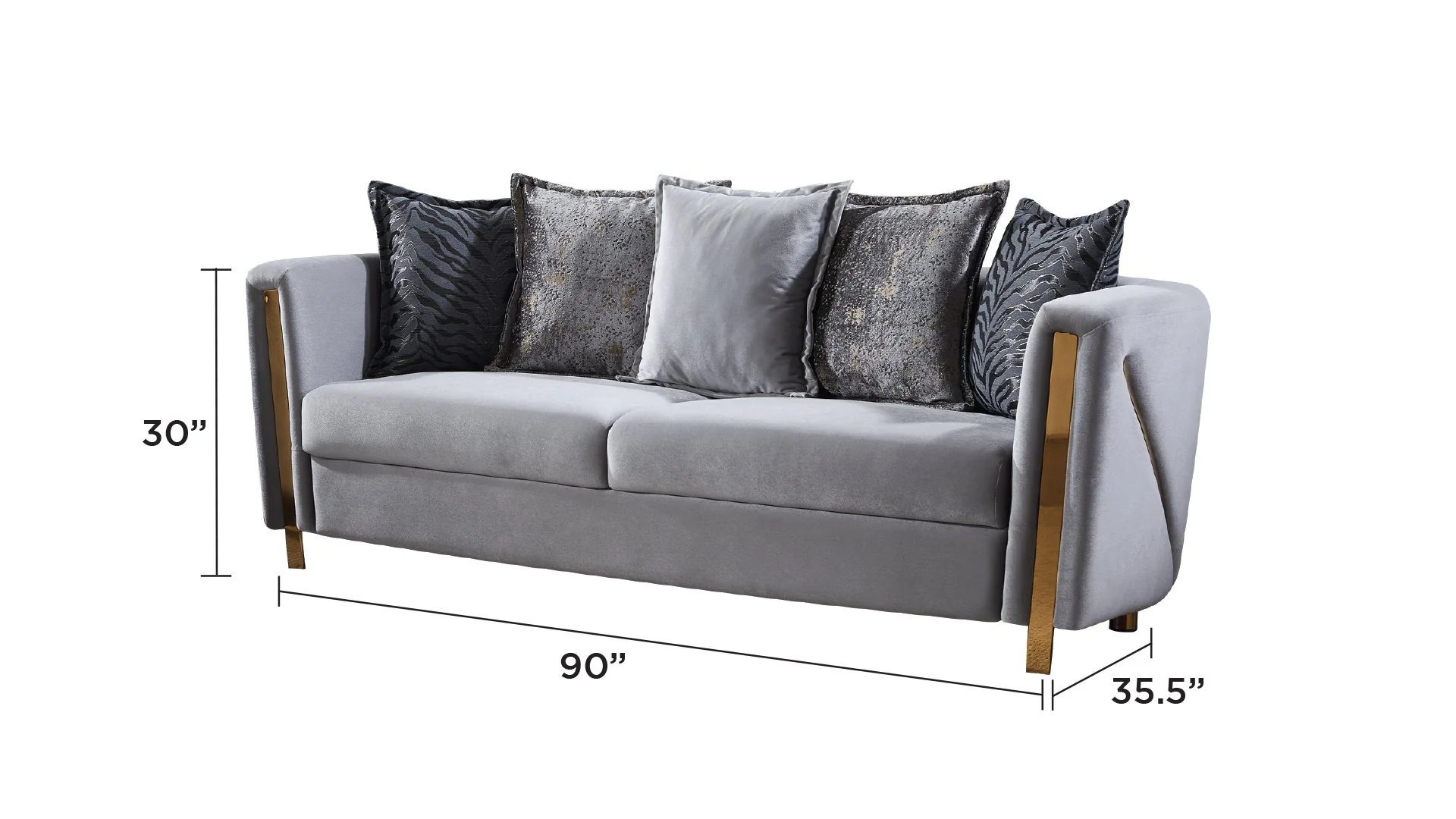 Chanelle Sofa Gray - Image 5