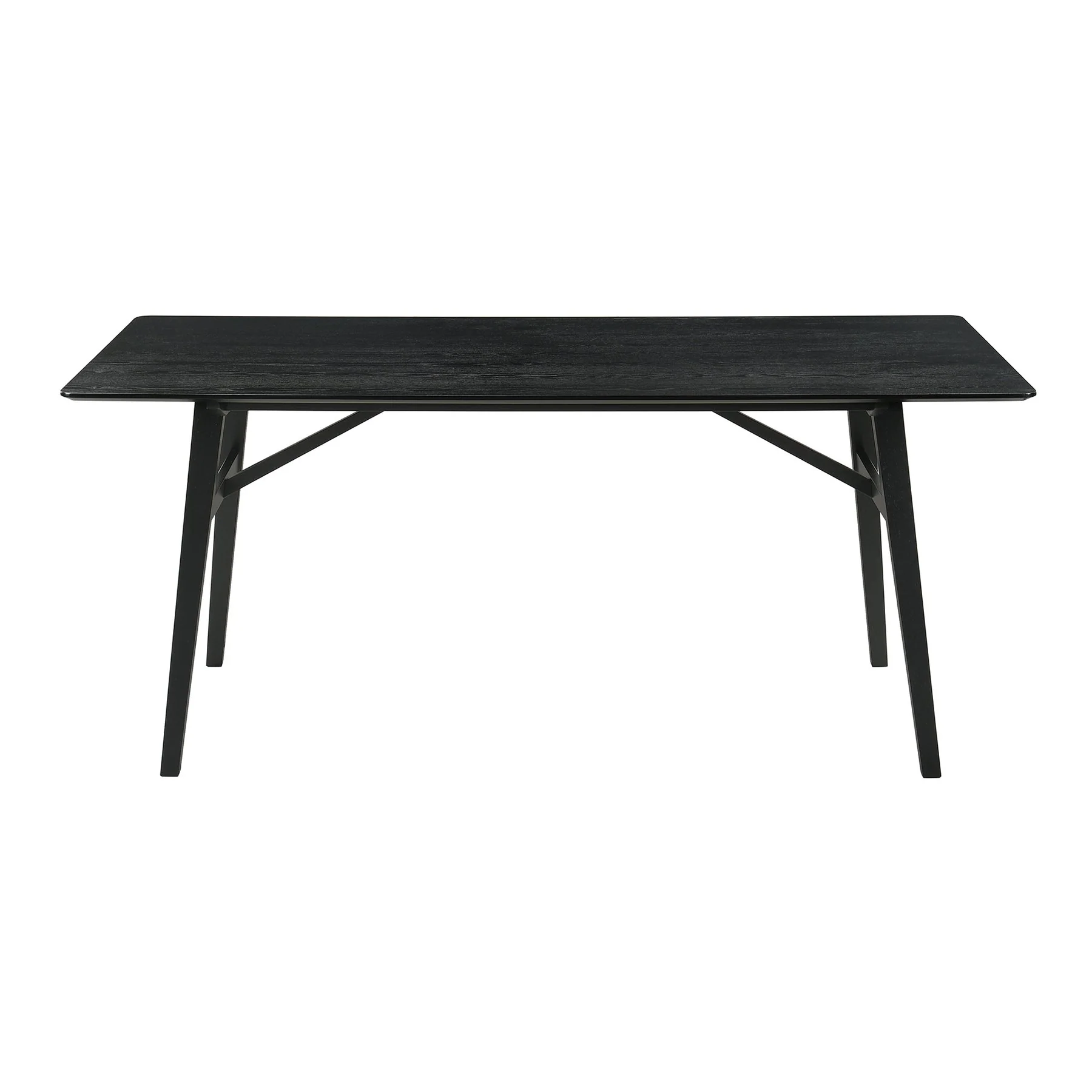 Channell 5 Piece Black Wood Dining Table Set with Charcoal Fabric - Image 5