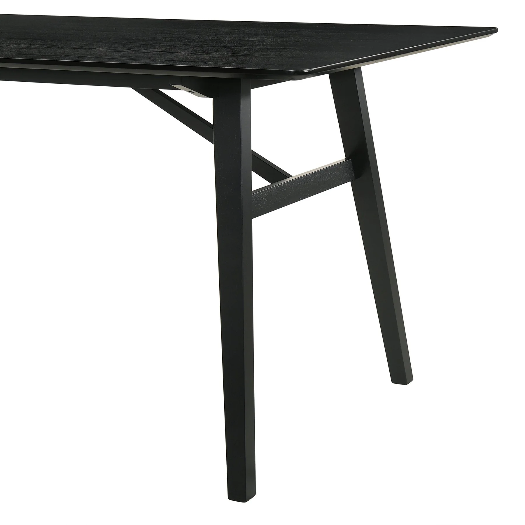 Channell 5 Piece Black Wood Dining Table Set with Charcoal Fabric - Image 9
