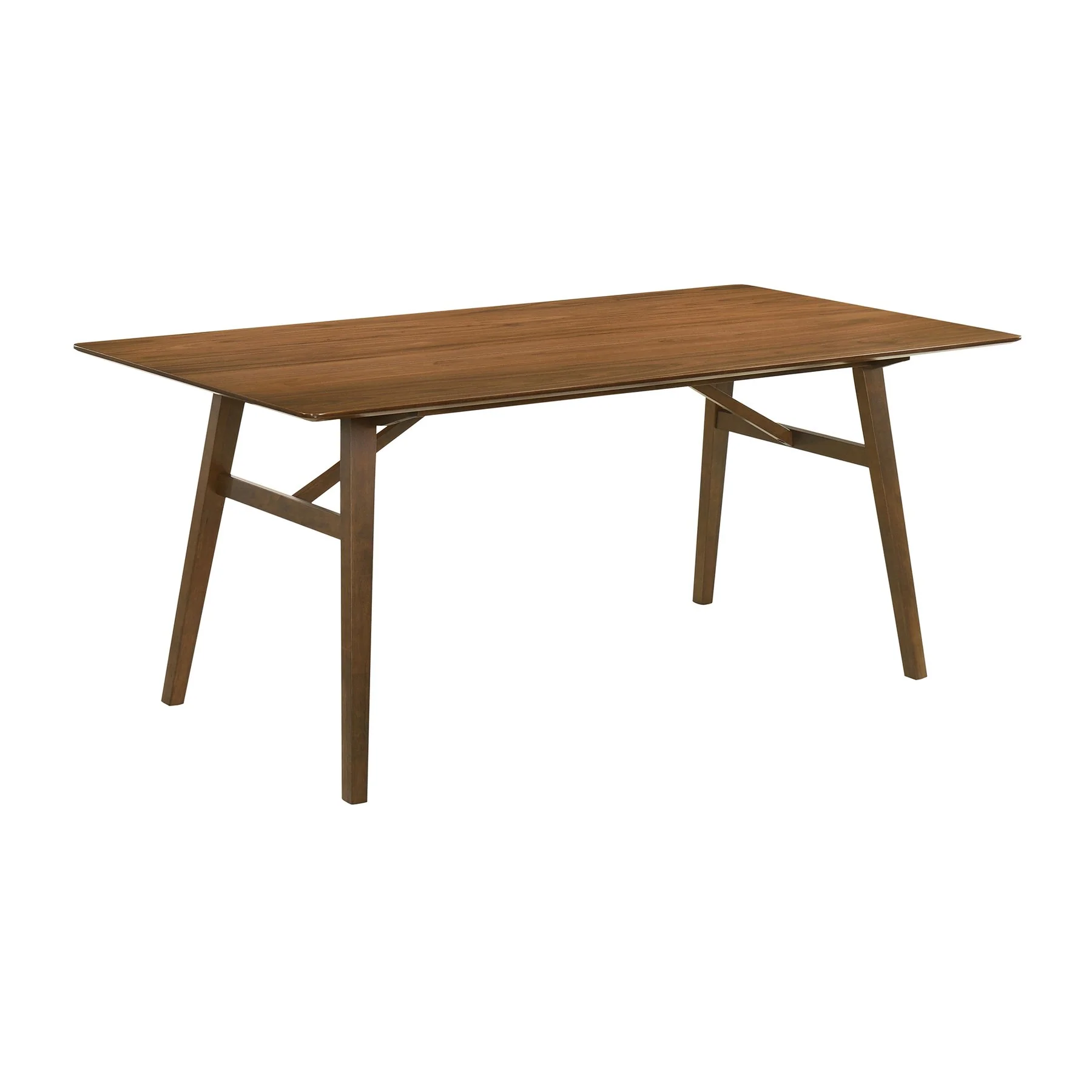 Channell 7 Piece Walnut Wood Dining Table Set with Orange Fabric - Image 4