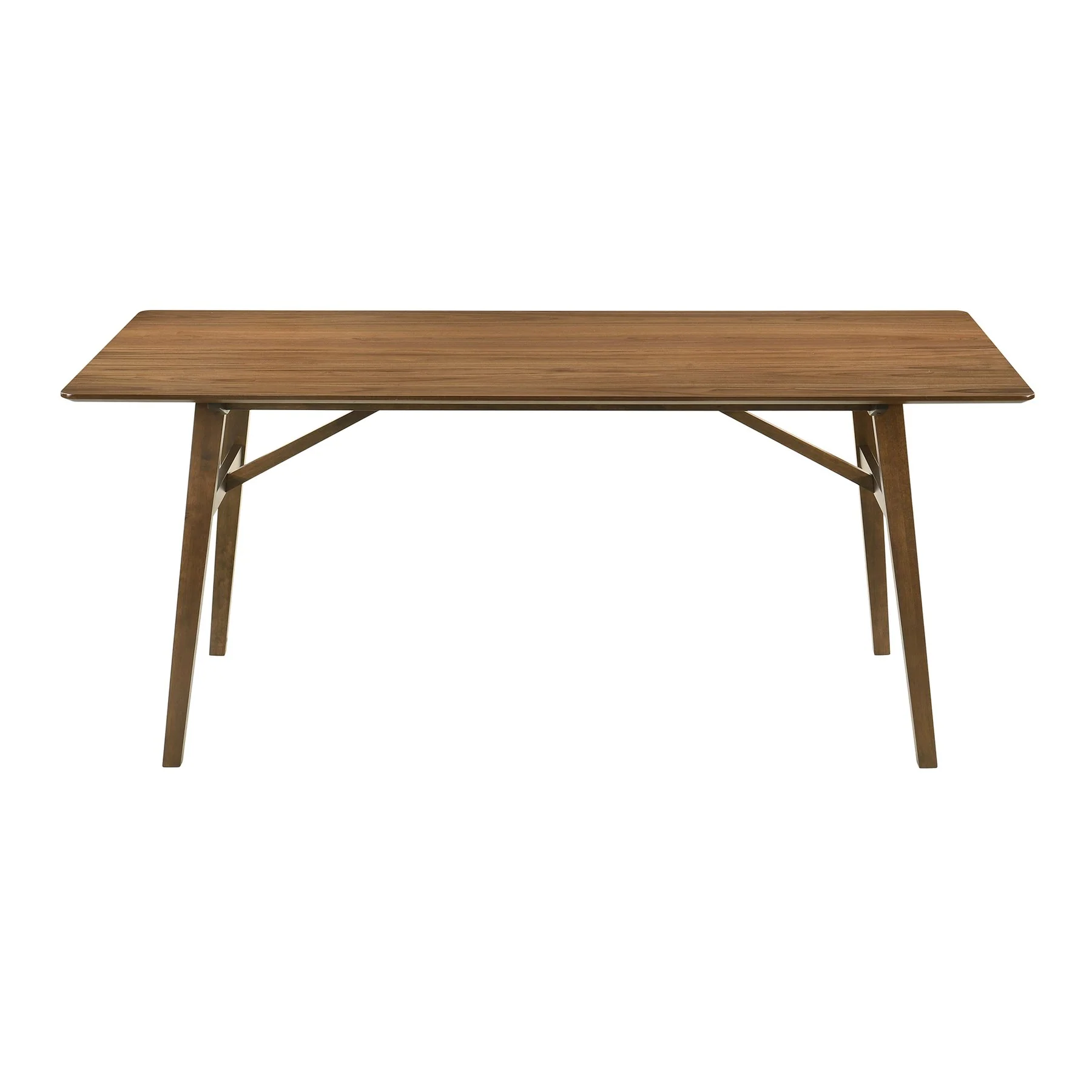Channell 7 Piece Walnut Wood Dining Table Set with Orange Fabric - Image 5