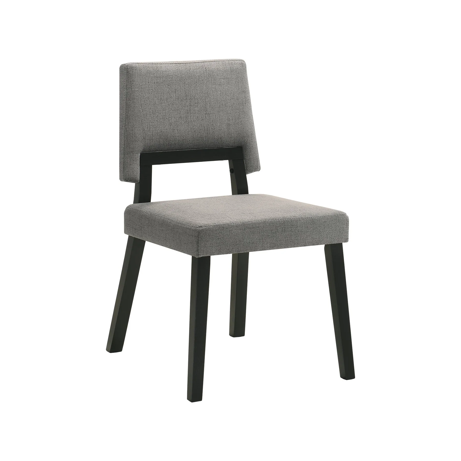 Channell Wood Dining Chair in Black Finish with Charcoal Fabric - Set of 2 - Image 2