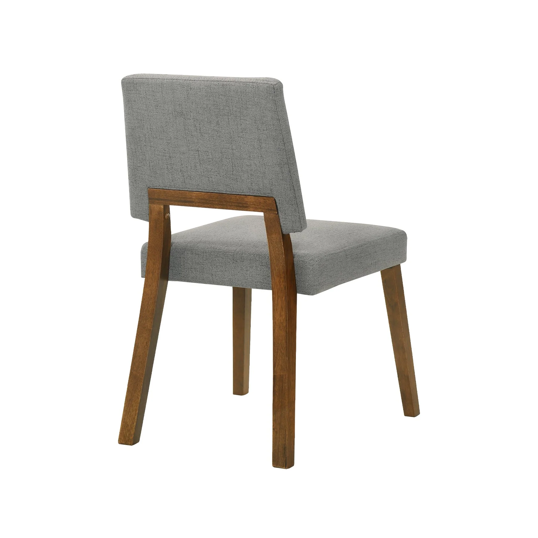 Channell Wood Dining Chair in Walnut Finish with Charcoal Fabric - Set of 2 - Image 4