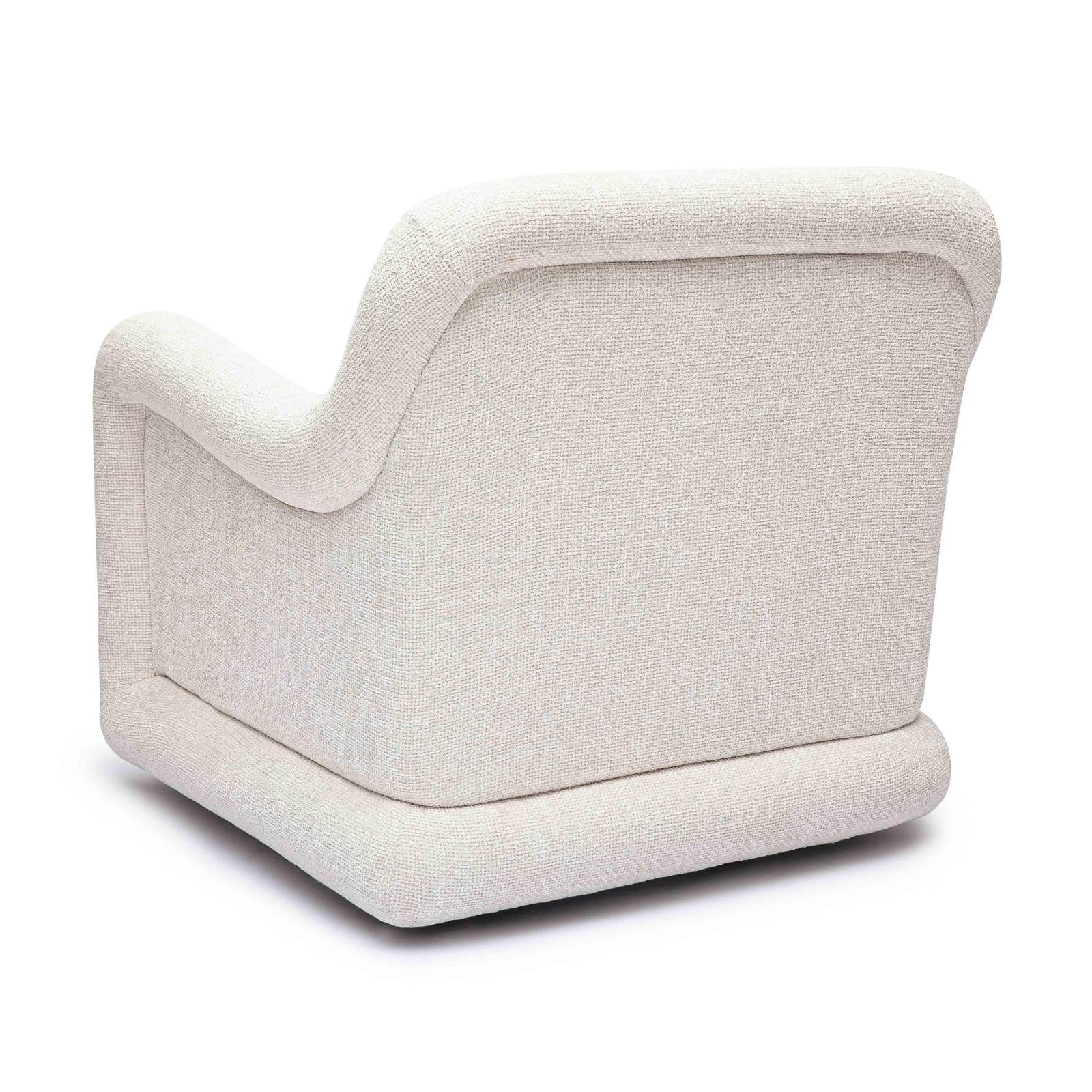 Charli Cream Basketweave Chenille Swivel Chair - Image 4