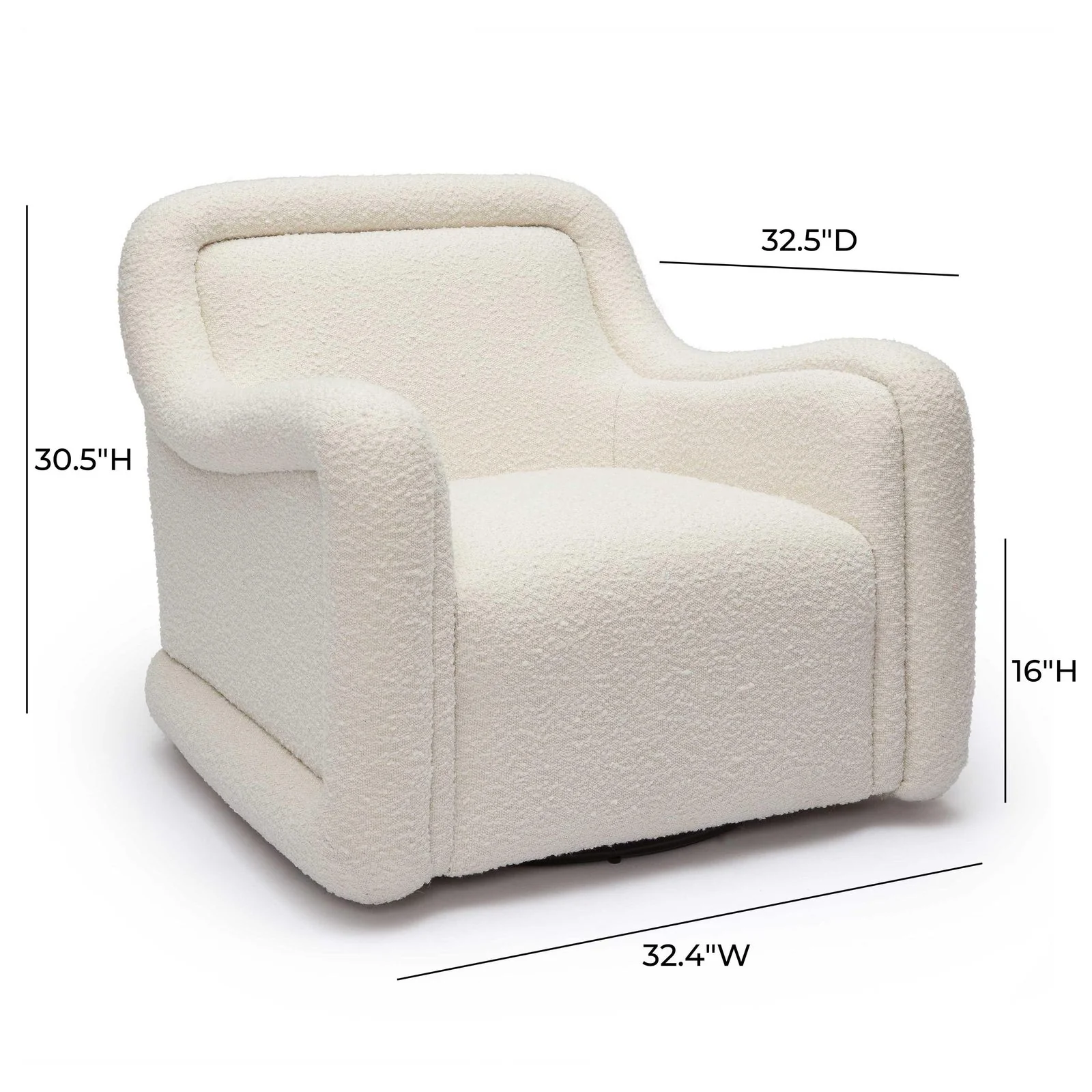Charli Cream Boucle Swivel Chair - Image 6