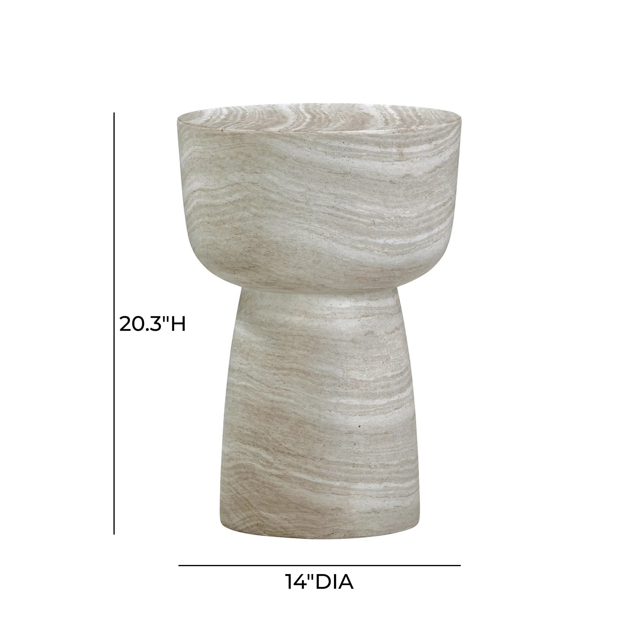 Charra Faux Travertine Indoor/Outdoor Side Table - Image 6