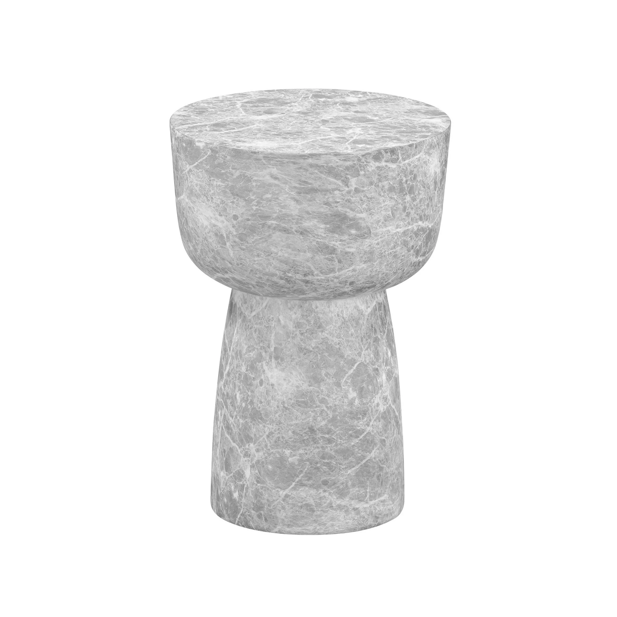 Charra Grey Faux Marble Indoor/Outdoor Side Table - Image 3