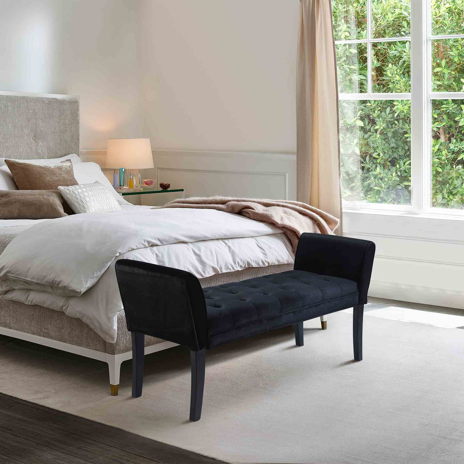 Chatham Bench in Black Velvet - Image 3