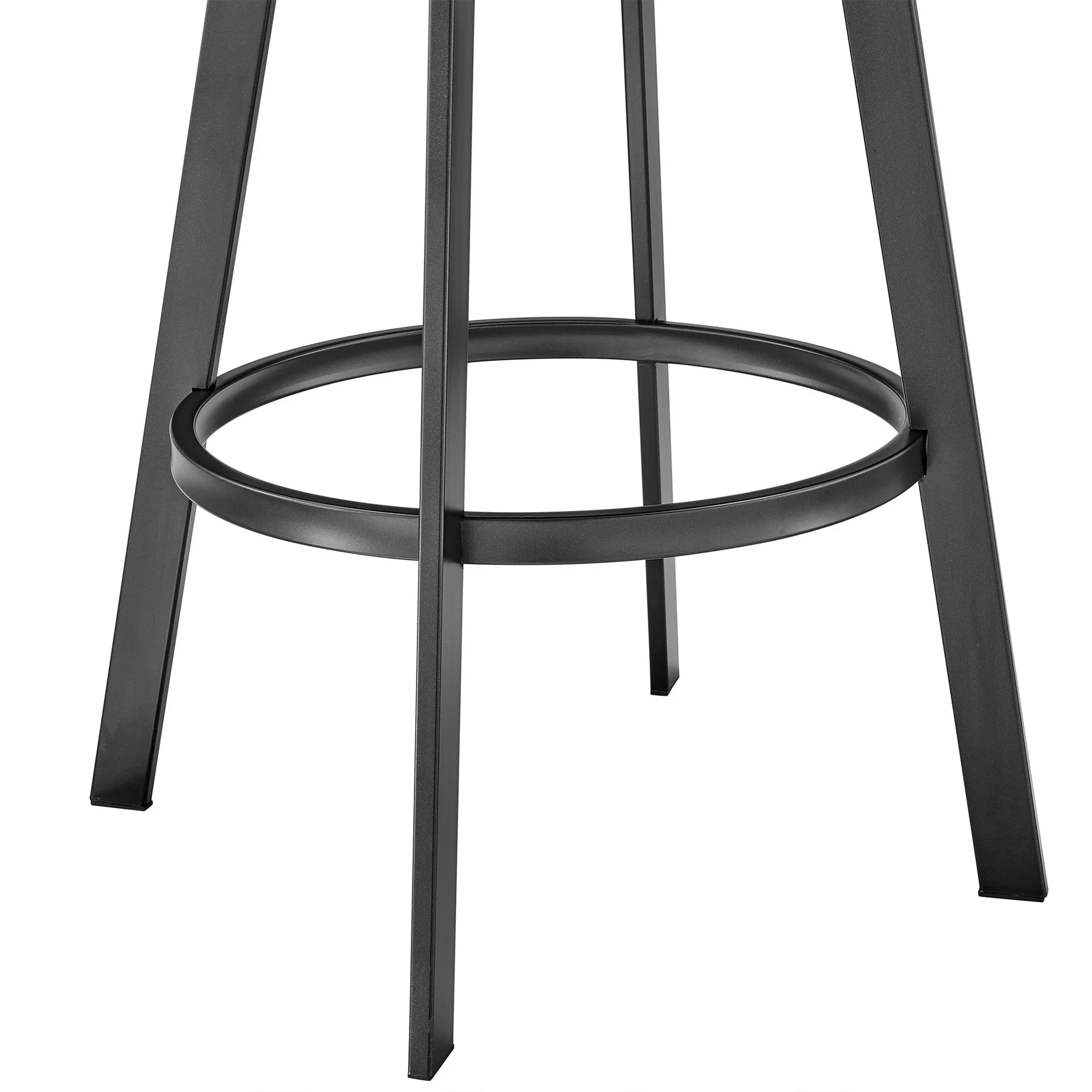 Chelsea 25" Swivel Counter Stool with Matte Black Finish and Black Faux Leather - Image 8