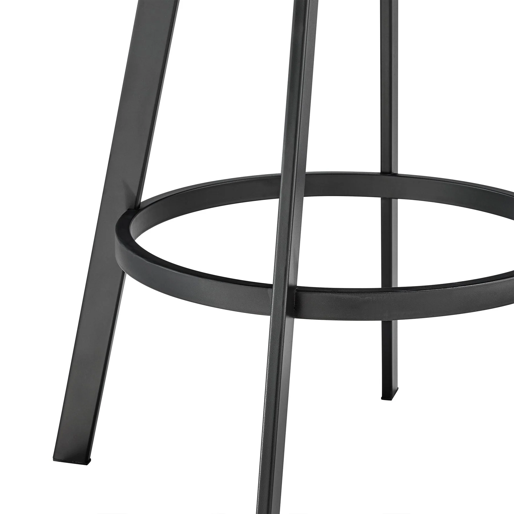 Chelsea 29" Swivel Bar Stool with Matte Black Finish and Vintage Gray Faux Leather - Image 8