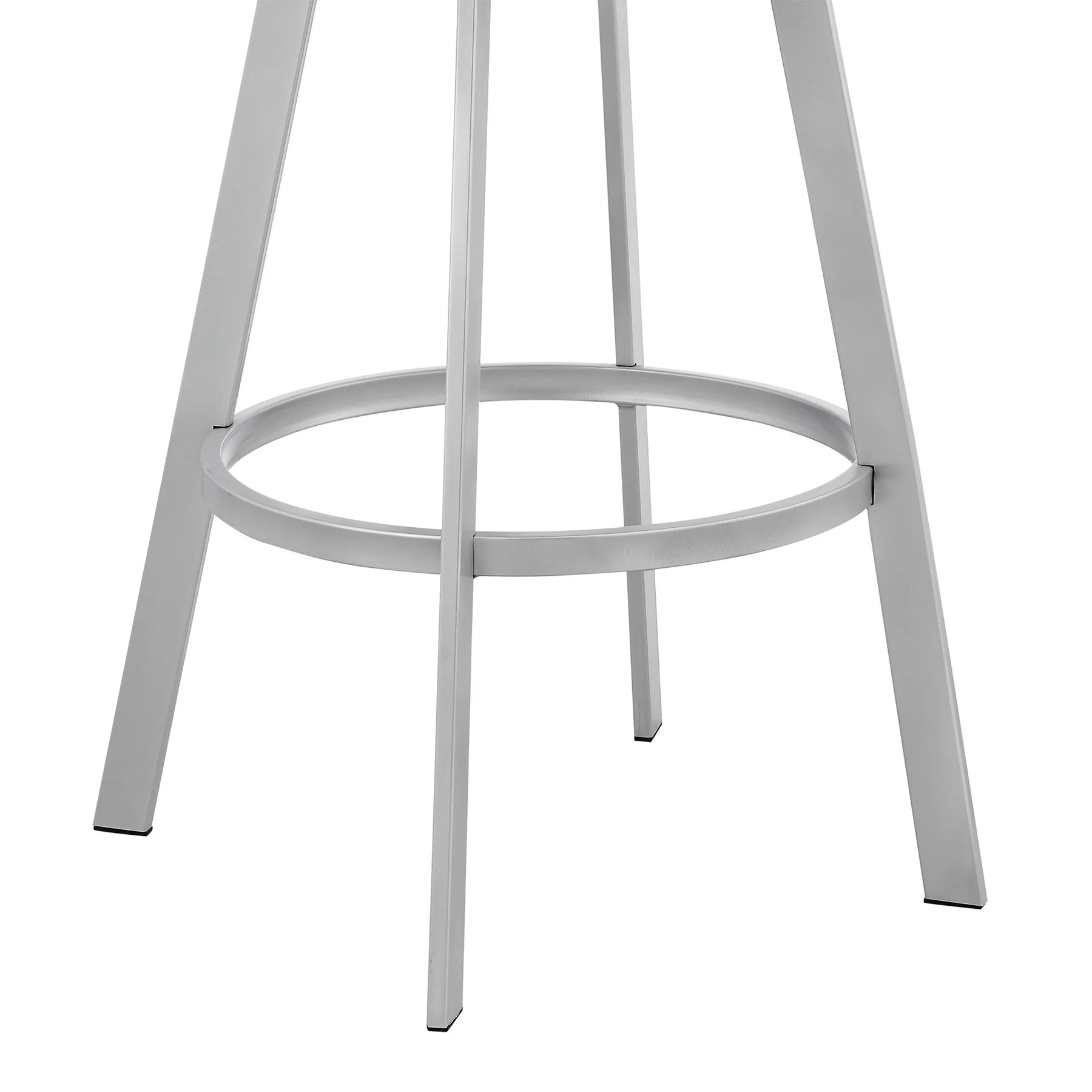 Chelsea 29" Swivel Bar Stool with Silver Finish and Slate Gray Faux Leather - Image 8