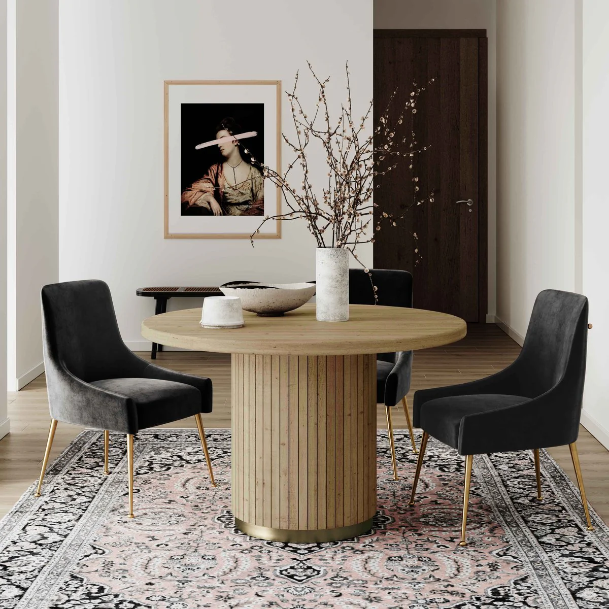 Chelsea Natural Oak Wood Round Dining Table - Image 2