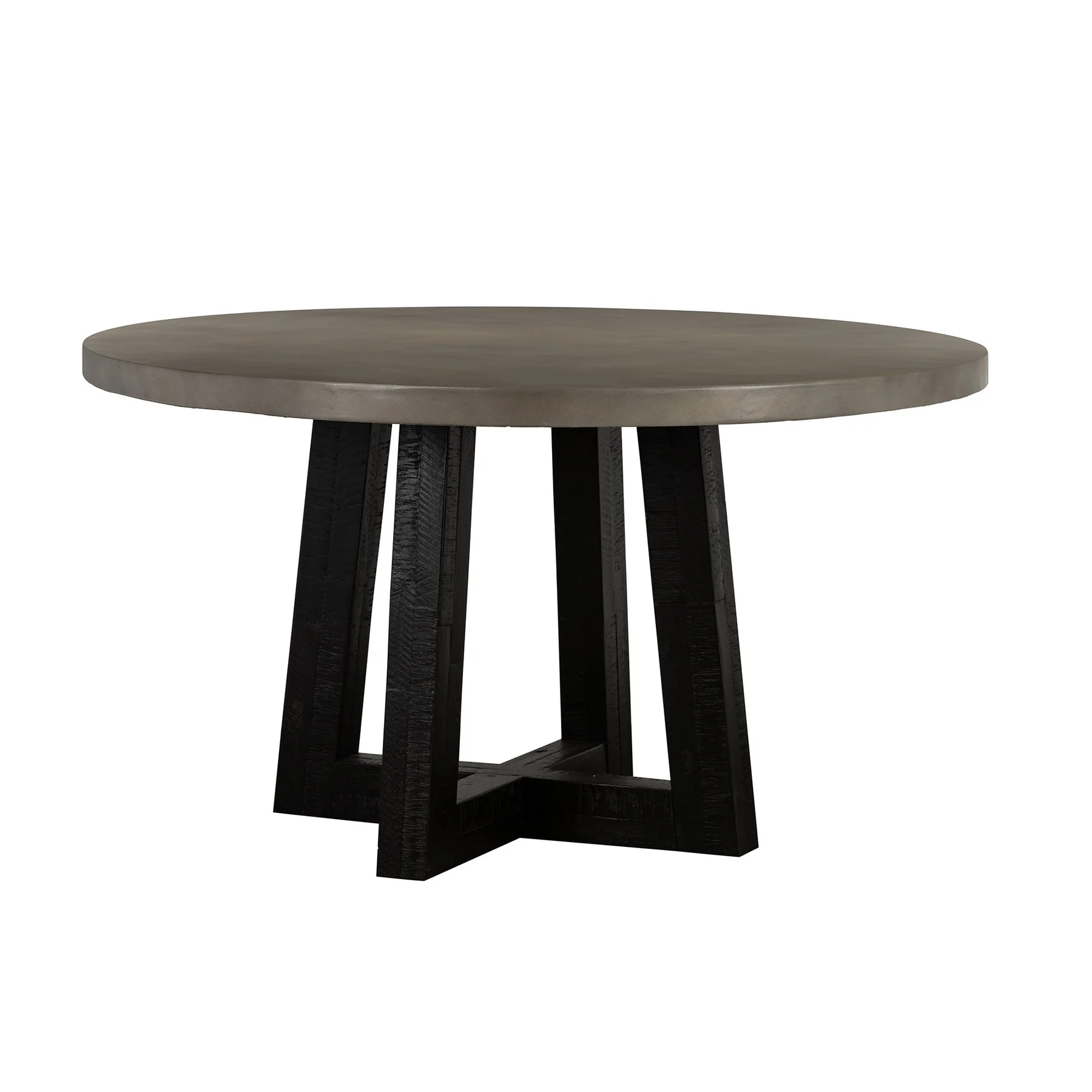 Chester Modern Concrete and Acacia Round Dining Table - Image 2