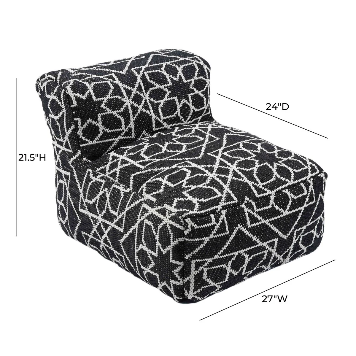Chiara Outdoor Black Accent Pouf - Image 5