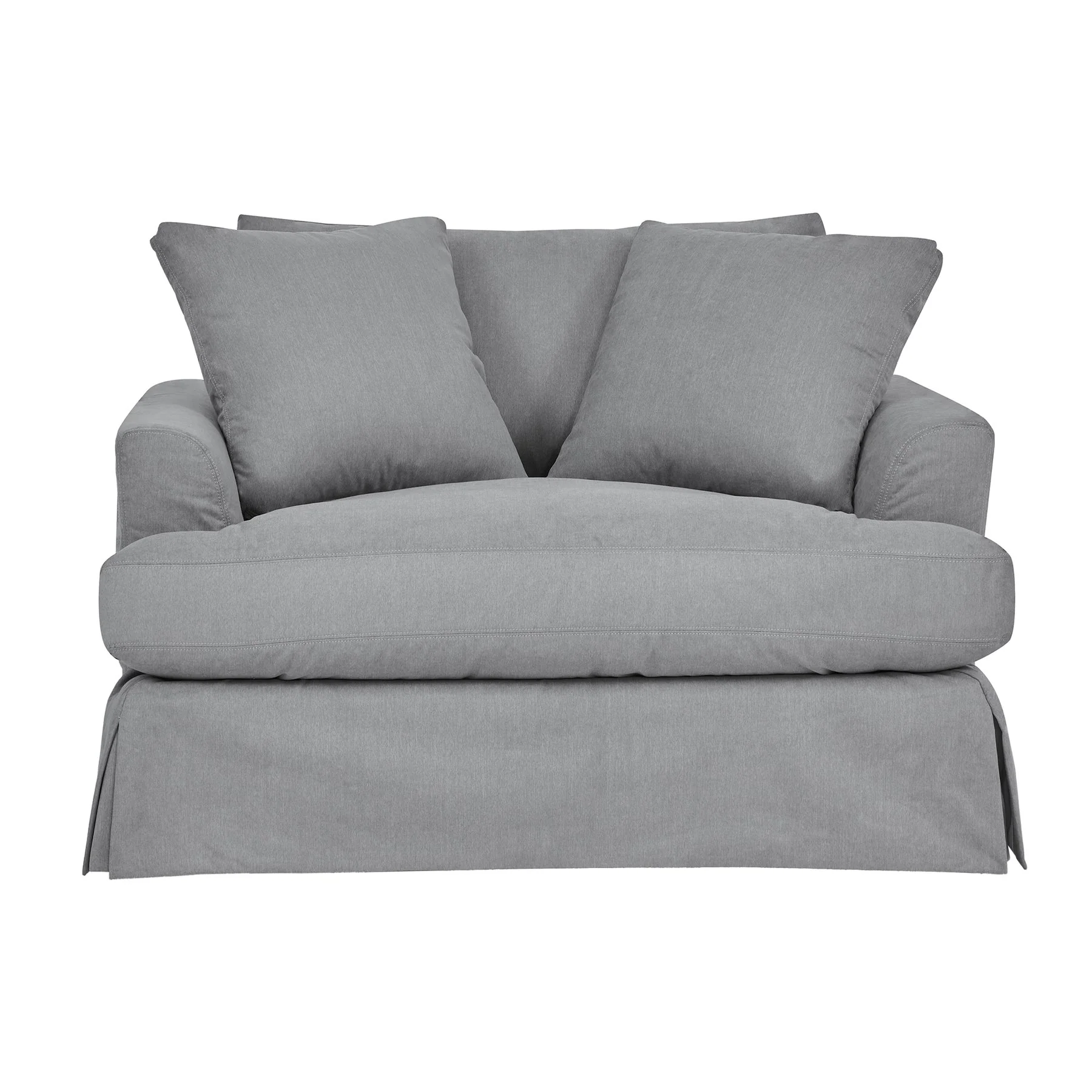 Ciara 53" Upholstered Chair and a Half in Slate Gray - Image 2