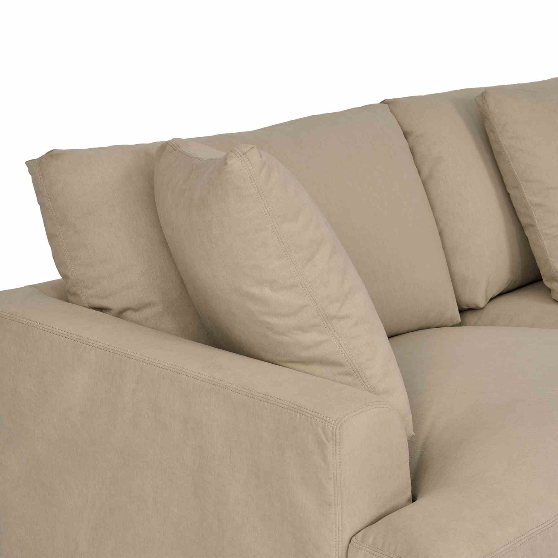 Ciara Upholstered 3 Piece Sectional Sofa in Sahara Brown - Image 4