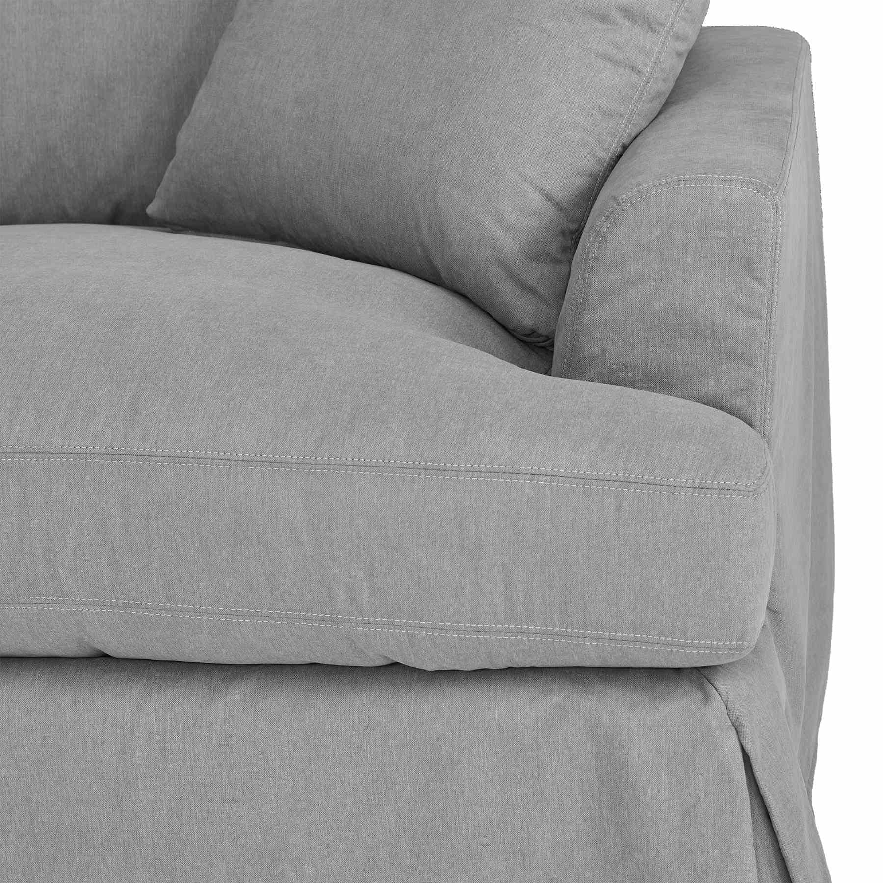 Ciara Upholstered 3 Piece Sectional Sofa in Slate Gray - Image 6