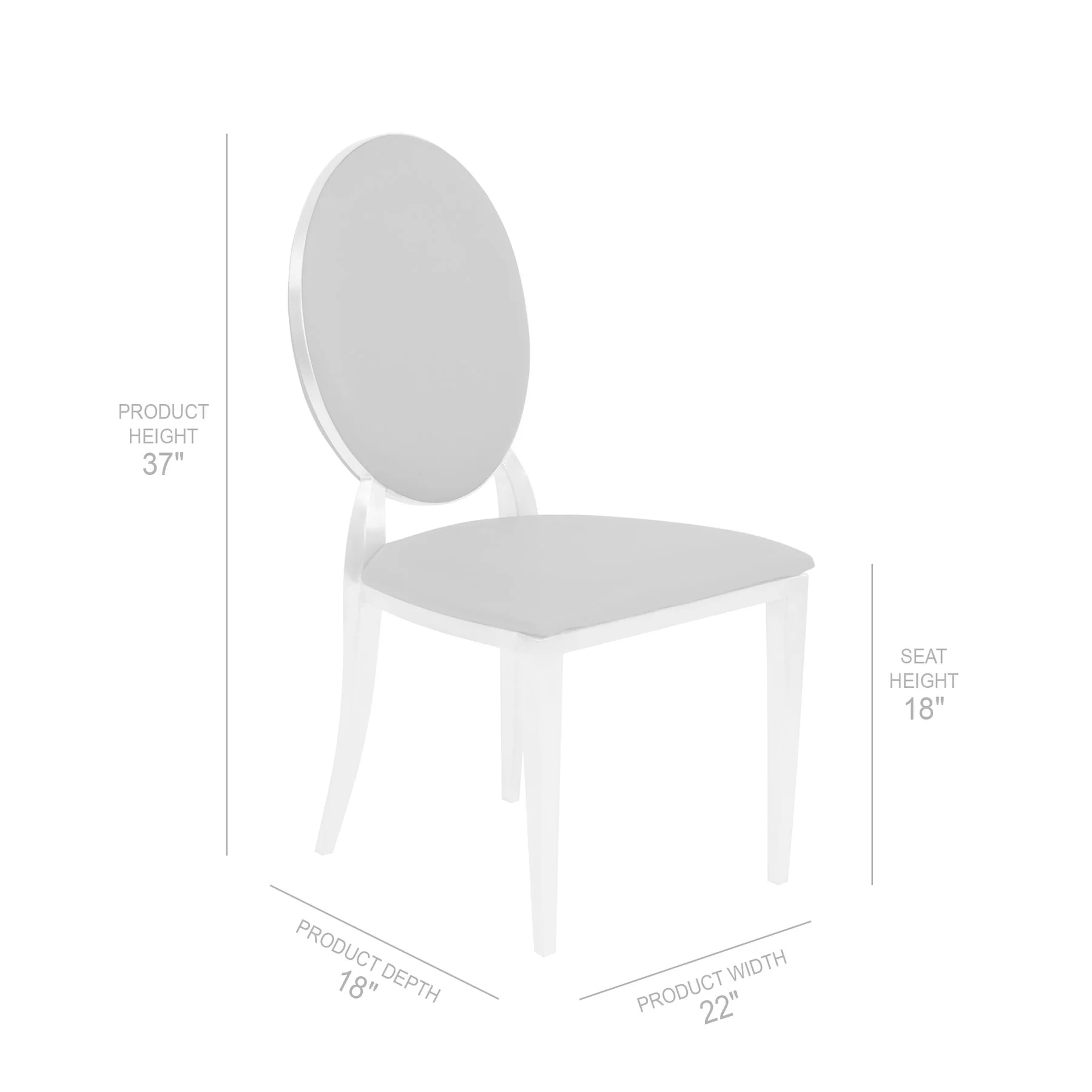 Cielo Contemporary Dining Chair in Gray Faux Leather with Brushed Stainless Steel Finish - Set of 2 - Image 4