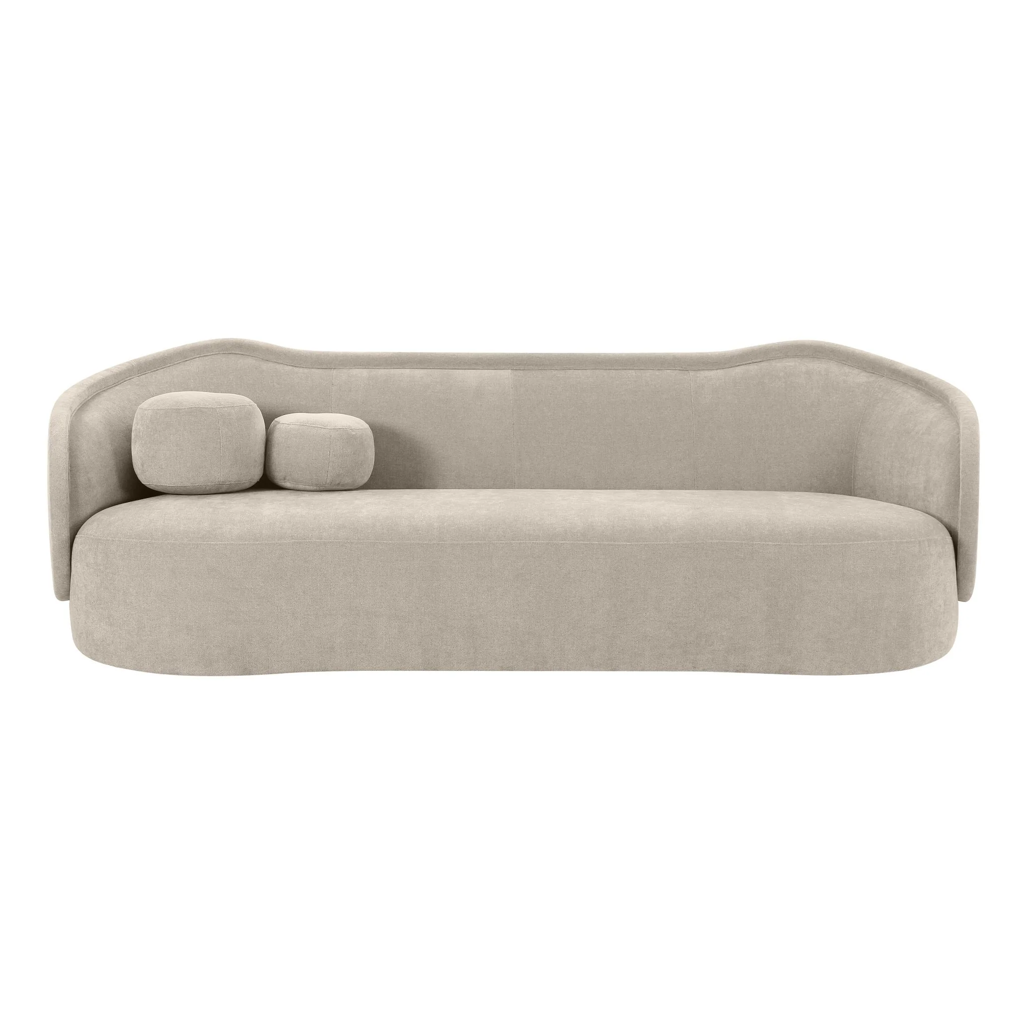 Circe Taupe Textured Velvet Sofa - Image 3