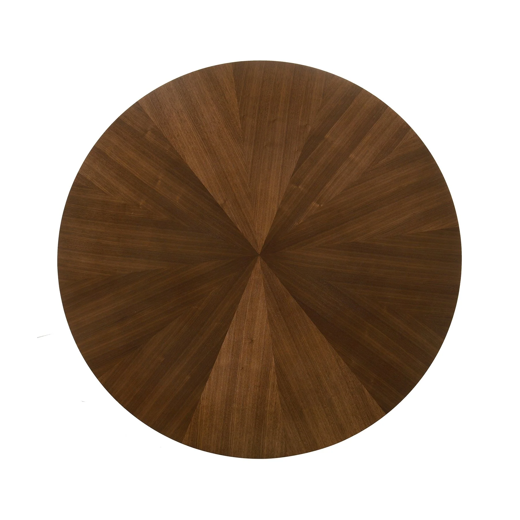 Cirque 54" Round Walnut Wood and Metal Pedestal Dining Table - Image 3