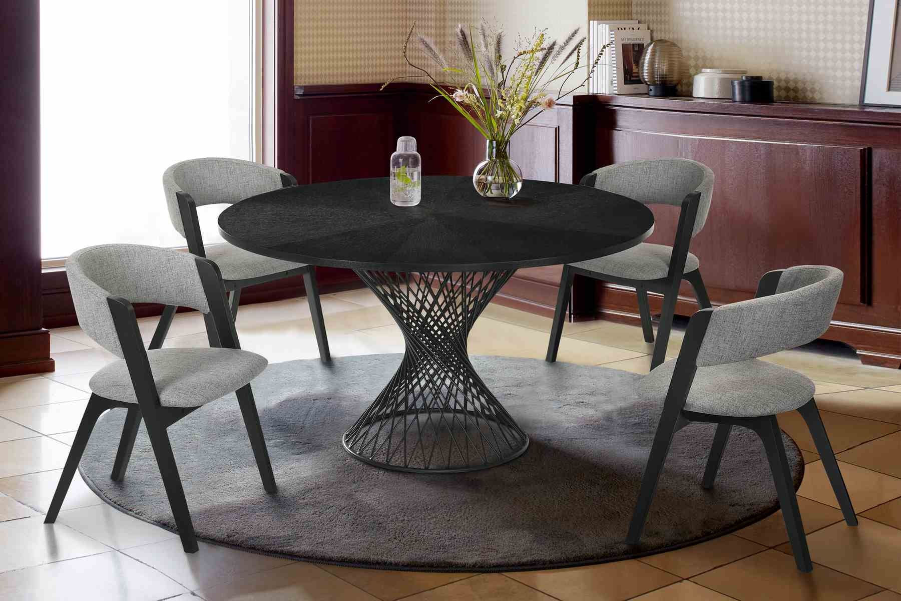 Cirque and Rowan 5 Piece Black Round Dining Set - Image 8