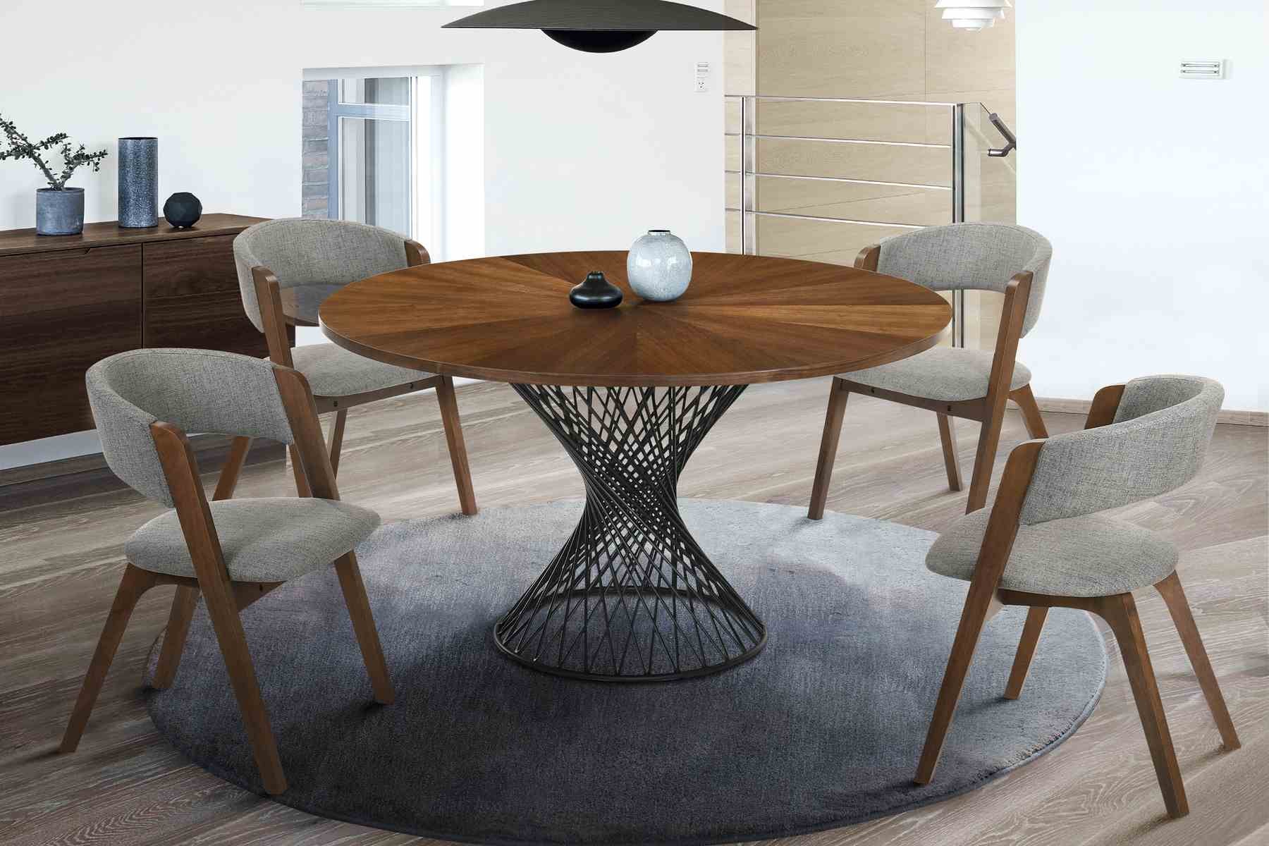 Cirque and Rowan 5 Piece Walnut Round Dining Set - Image 8