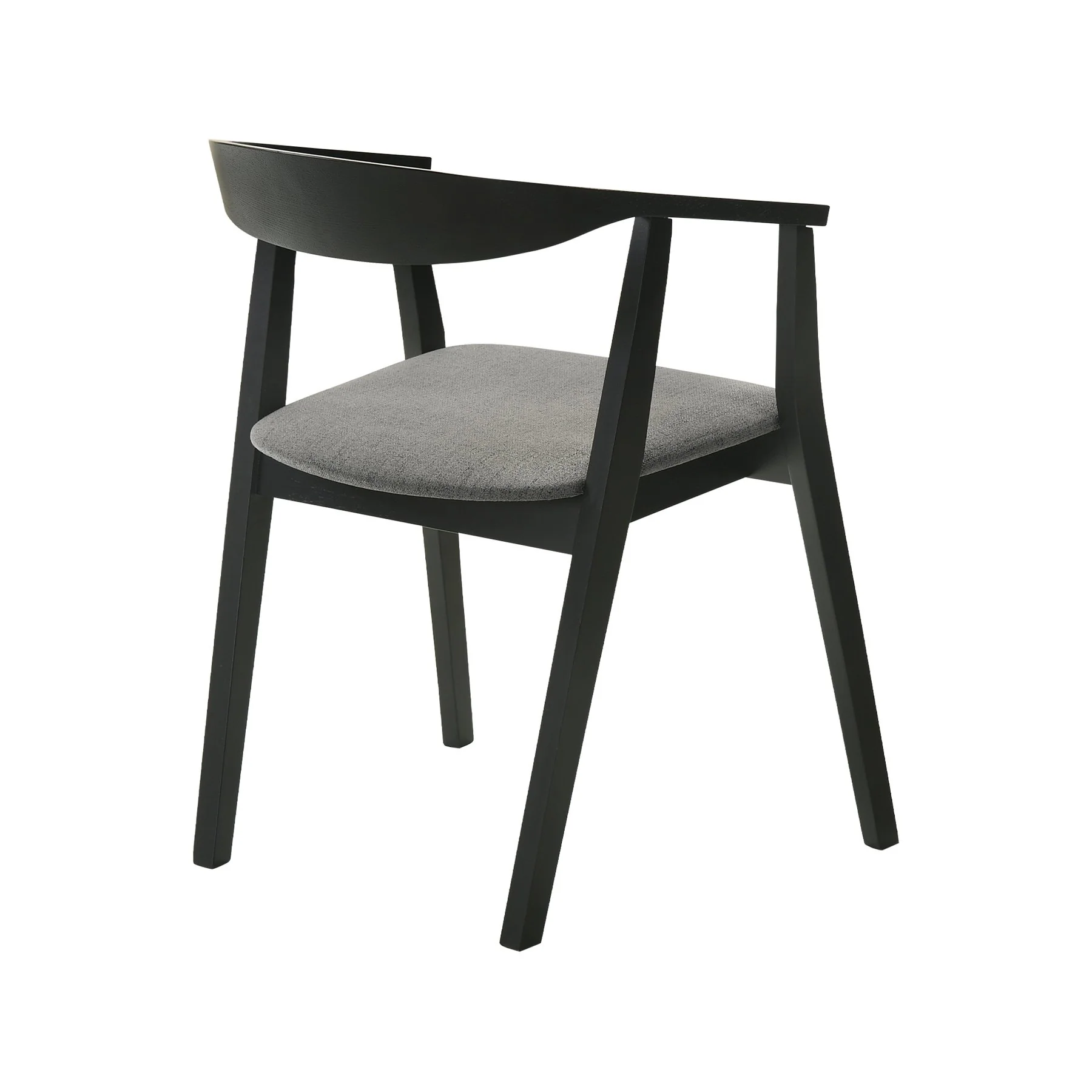 Cirque Santana 5 Piece Black Wood Dining Table Set with Charcoal Fabric - Image 3