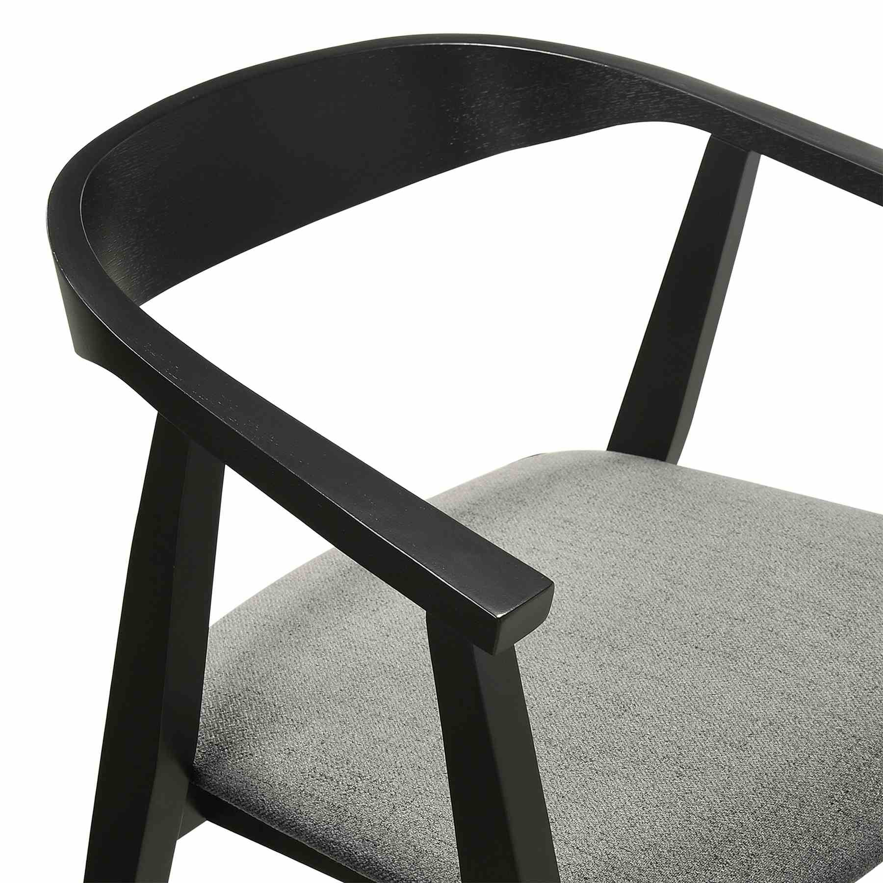 Cirque Santana 5 Piece Black Wood Dining Table Set with Charcoal Fabric - Image 6