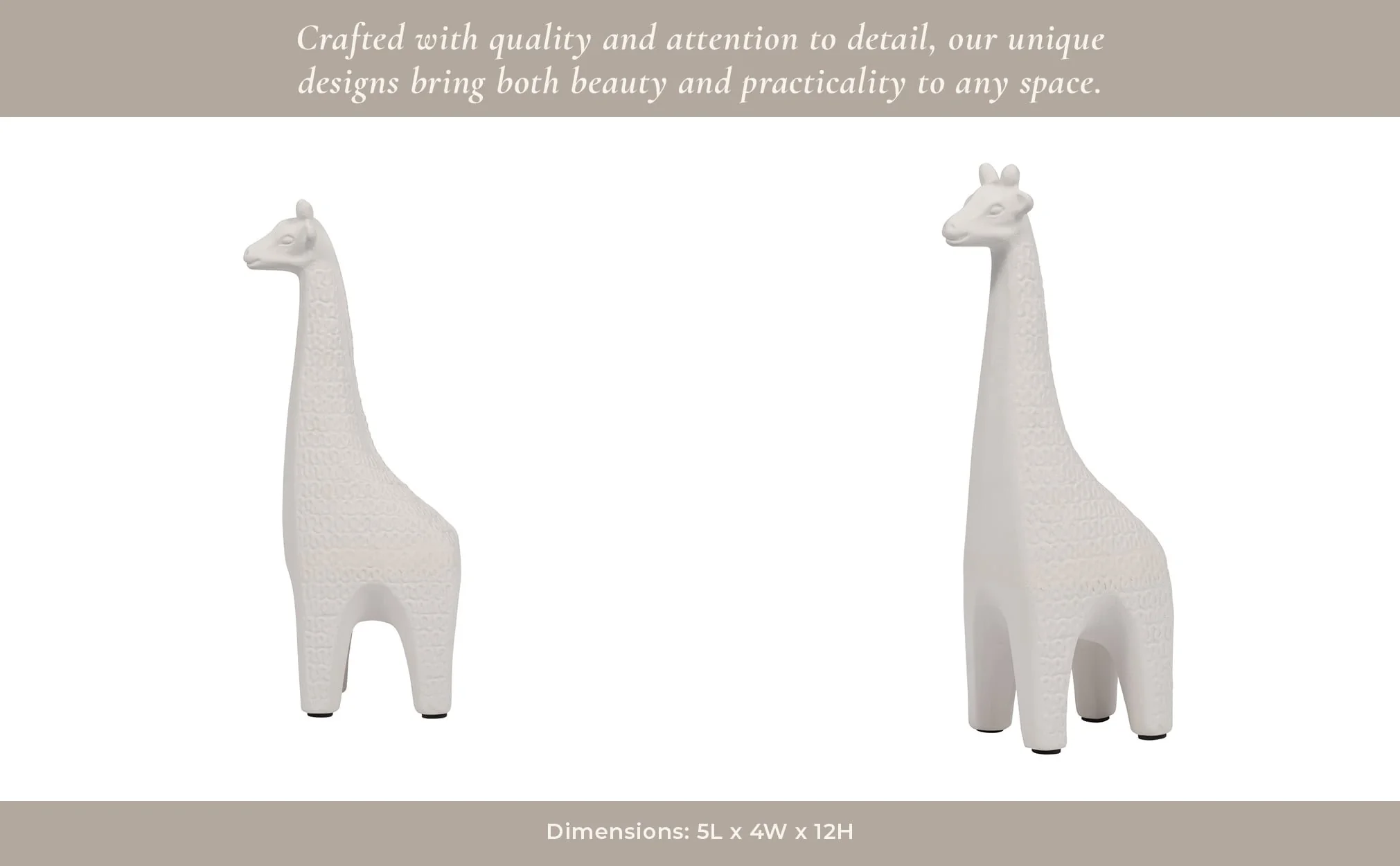 Clay, 12" Loopy Pattern Giraffe, Ivory - Image 12