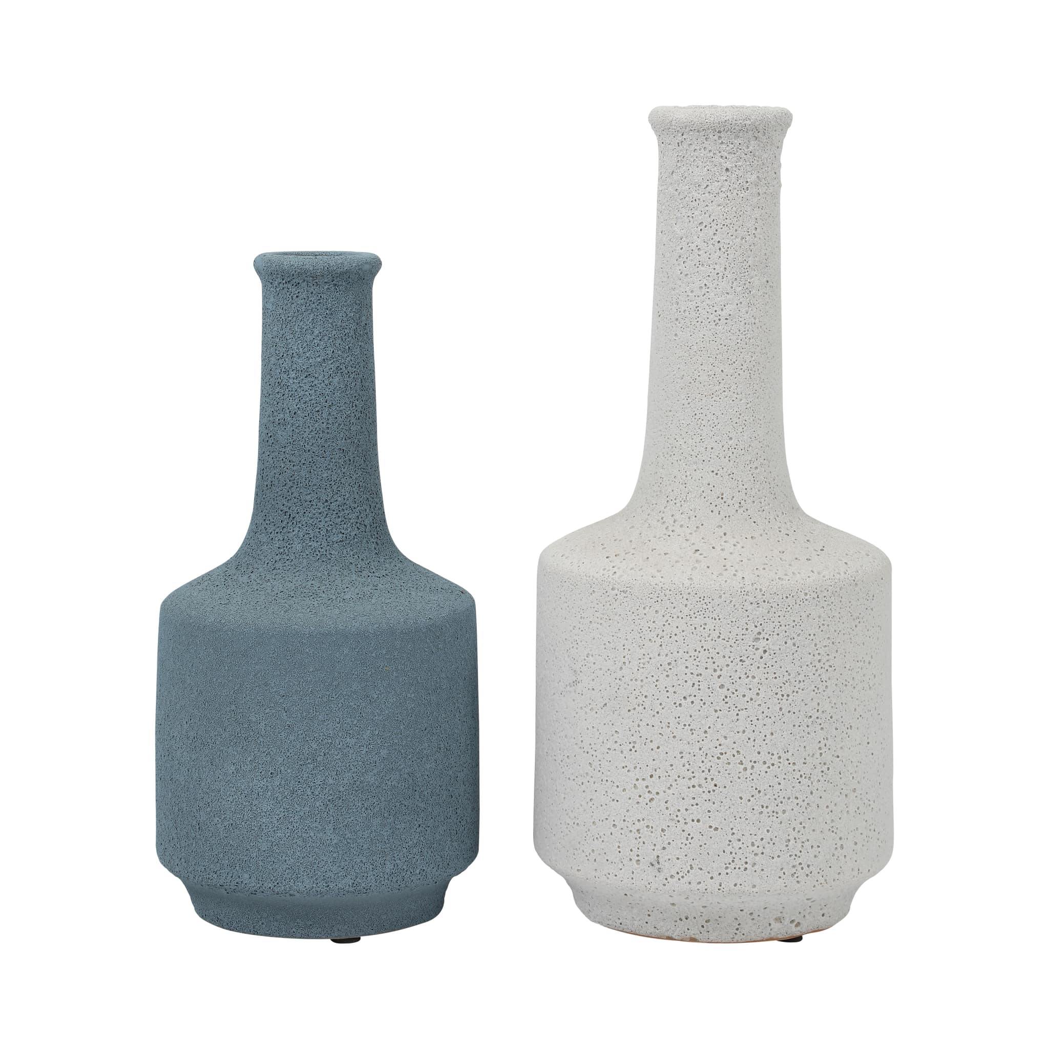 Clay, 13" Volcanic Texture Vase, Blue - Image 7