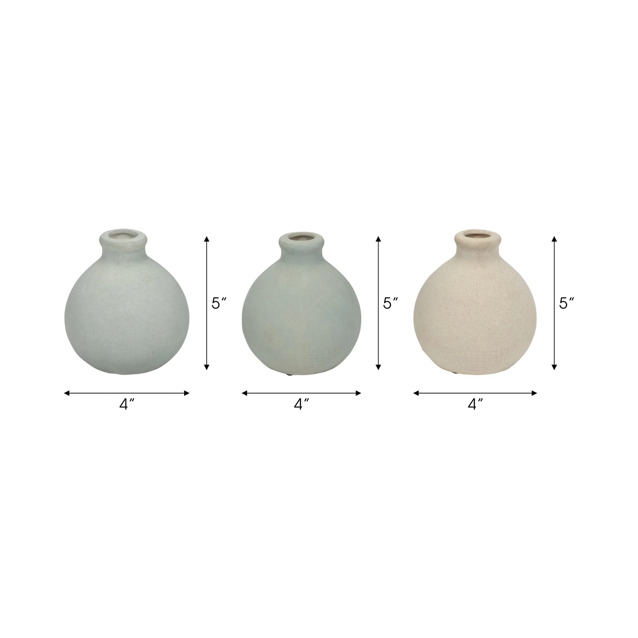 Clay, S/3 5" Bud Vases, Multi - Image 7
